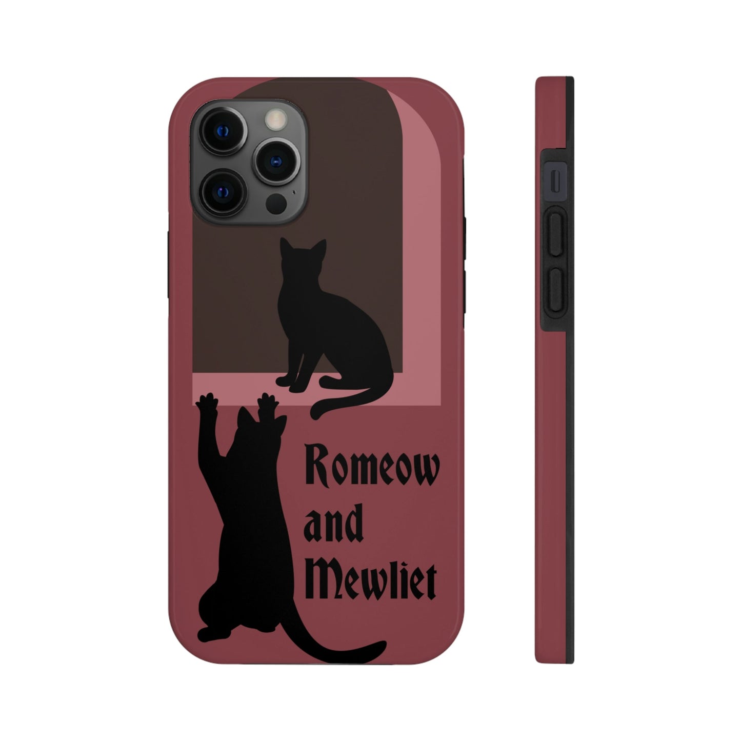 Romeow and Mewliet. William Shakespeare Romeo And Juliet Black Cat Lovers Burgundy Tough Phone Cases Case-Mate Ichaku [Perfect Gifts Selection]