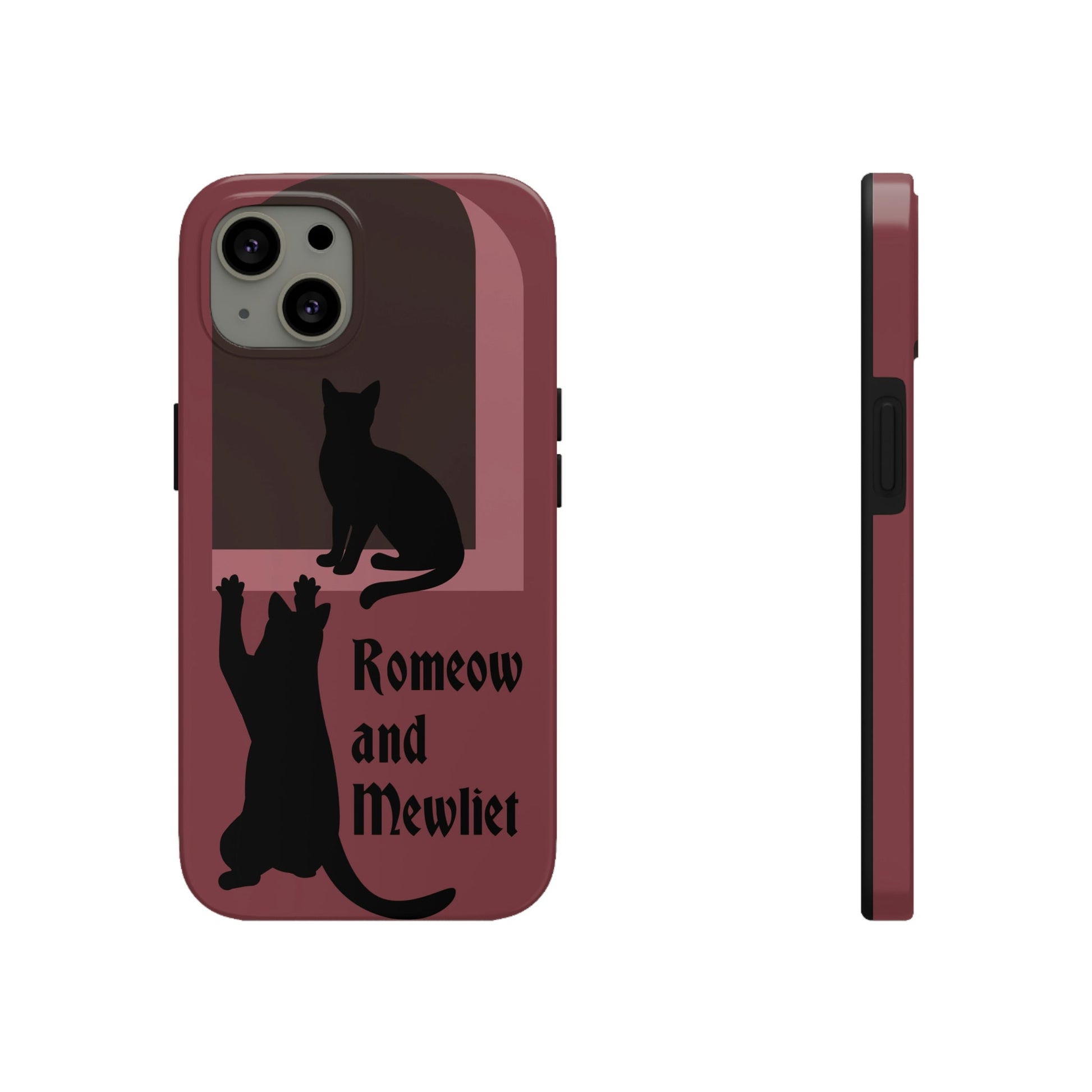 Romeow and Mewliet. William Shakespeare Romeo And Juliet Black Cat Lovers Burgundy Tough Phone Cases Case-Mate Ichaku [Perfect Gifts Selection]