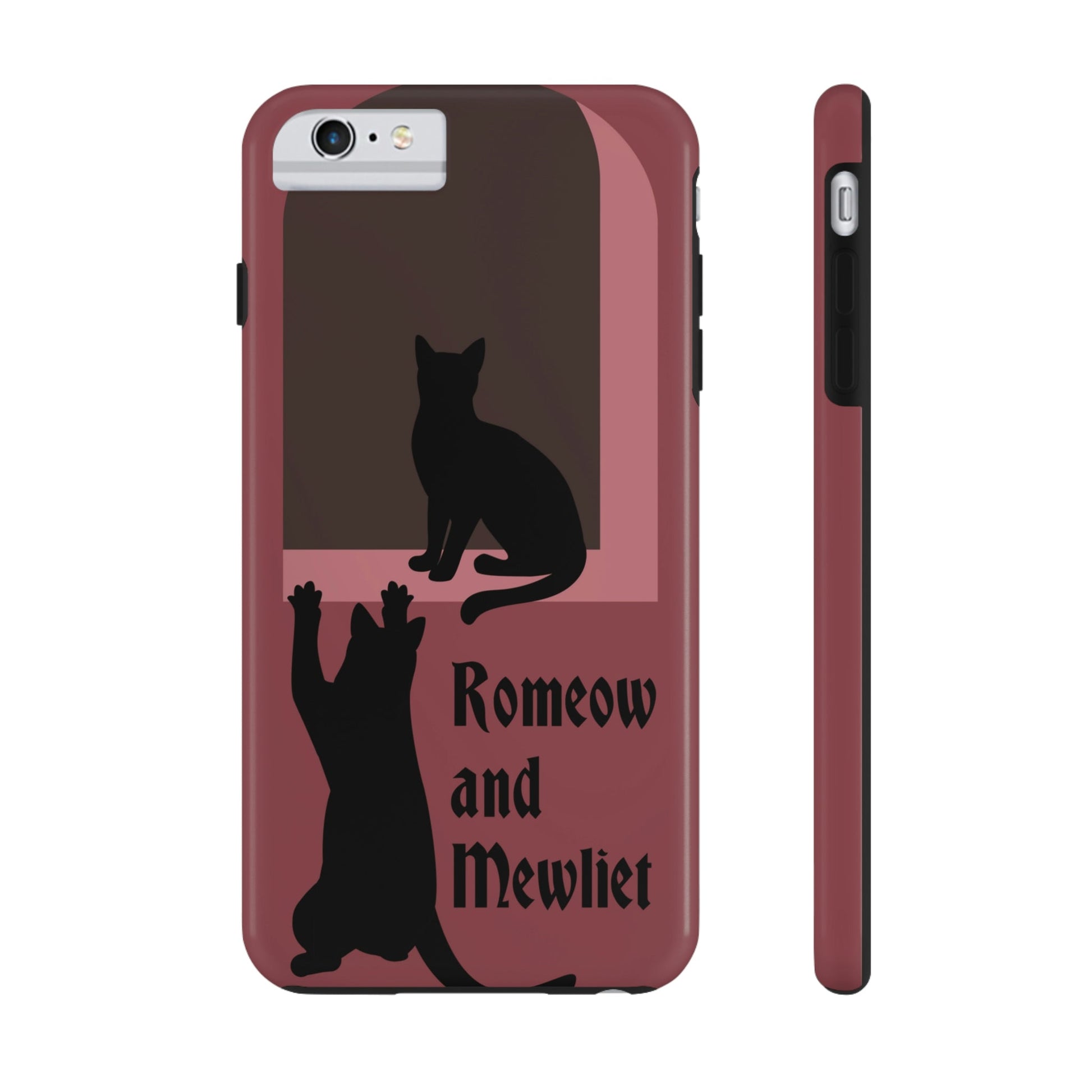 Romeow and Mewliet. William Shakespeare Romeo And Juliet Black Cat Lovers Burgundy Tough Phone Cases Case-Mate Ichaku [Perfect Gifts Selection]