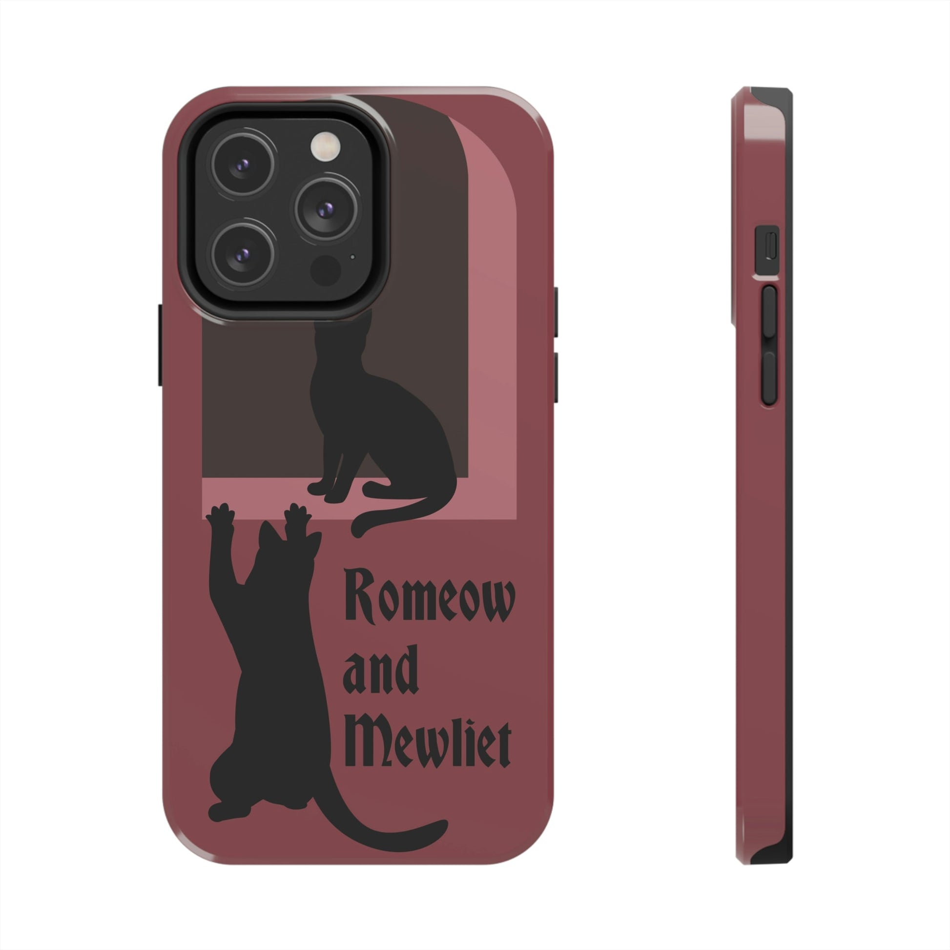 Romeow and Mewliet. William Shakespeare Romeo And Juliet Black Cat Lovers Burgundy Tough Phone Cases Case-Mate Ichaku [Perfect Gifts Selection]