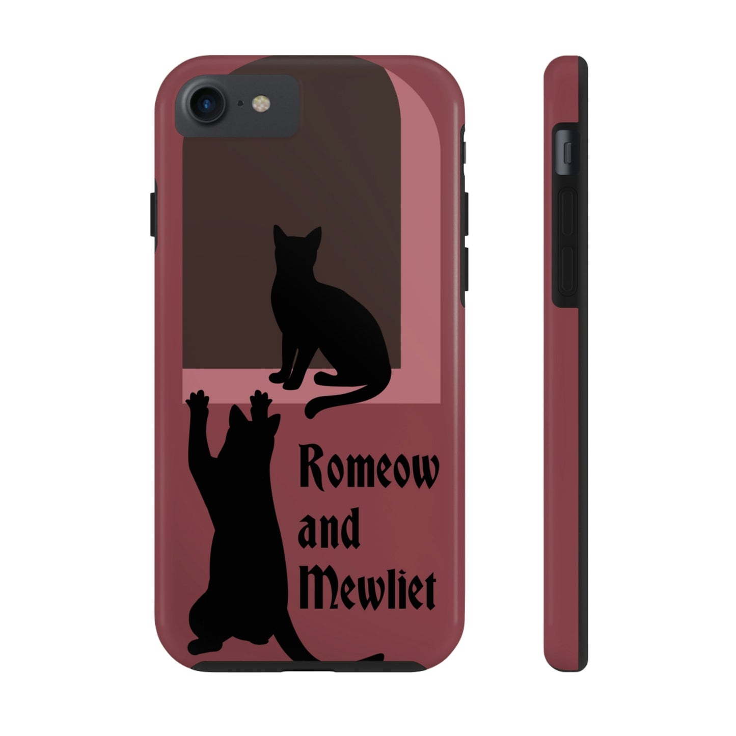 Romeow and Mewliet. William Shakespeare Romeo And Juliet Black Cat Lovers Burgundy Tough Phone Cases Case-Mate Ichaku [Perfect Gifts Selection]
