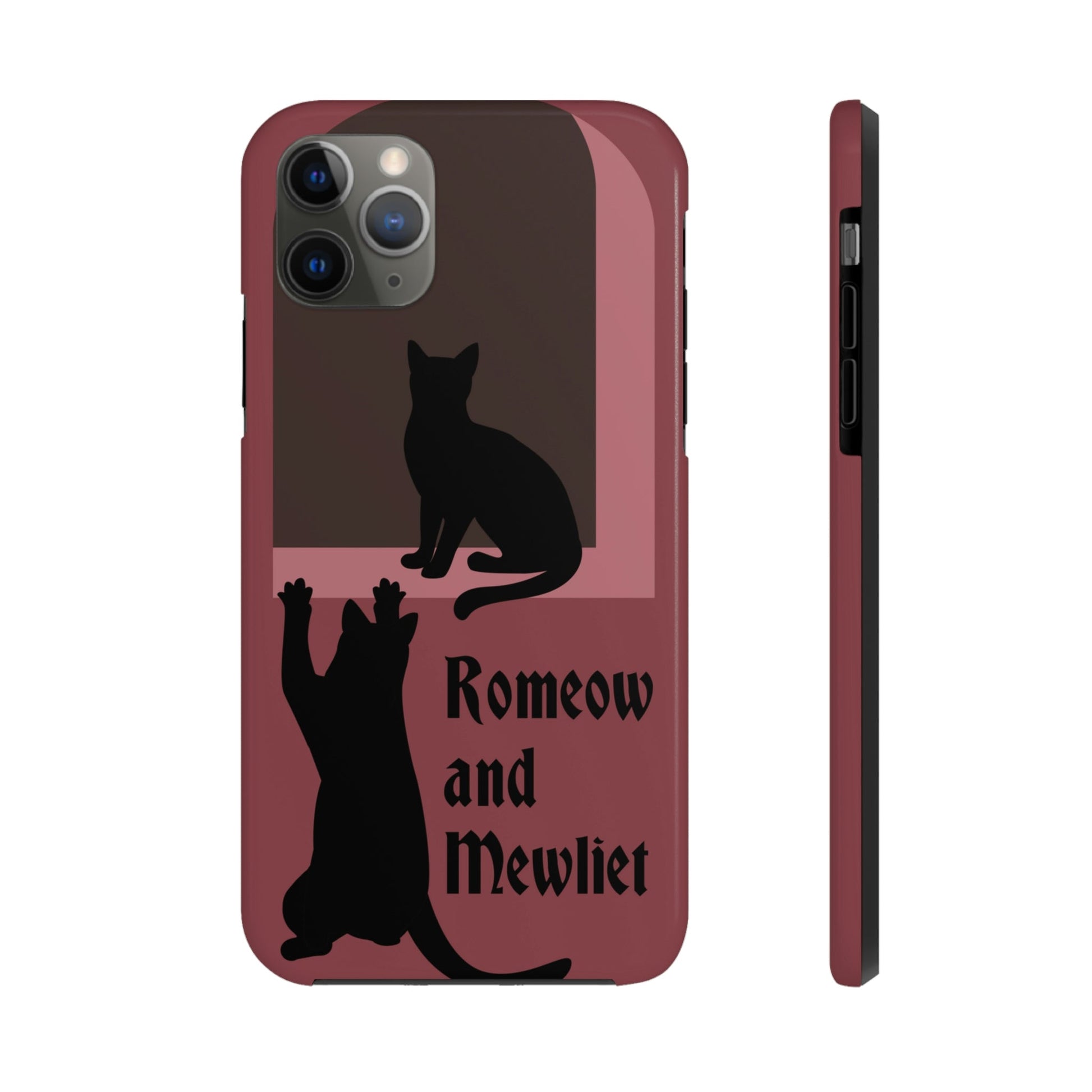 Romeow and Mewliet. William Shakespeare Romeo And Juliet Black Cat Lovers Burgundy Tough Phone Cases Case-Mate Ichaku [Perfect Gifts Selection]