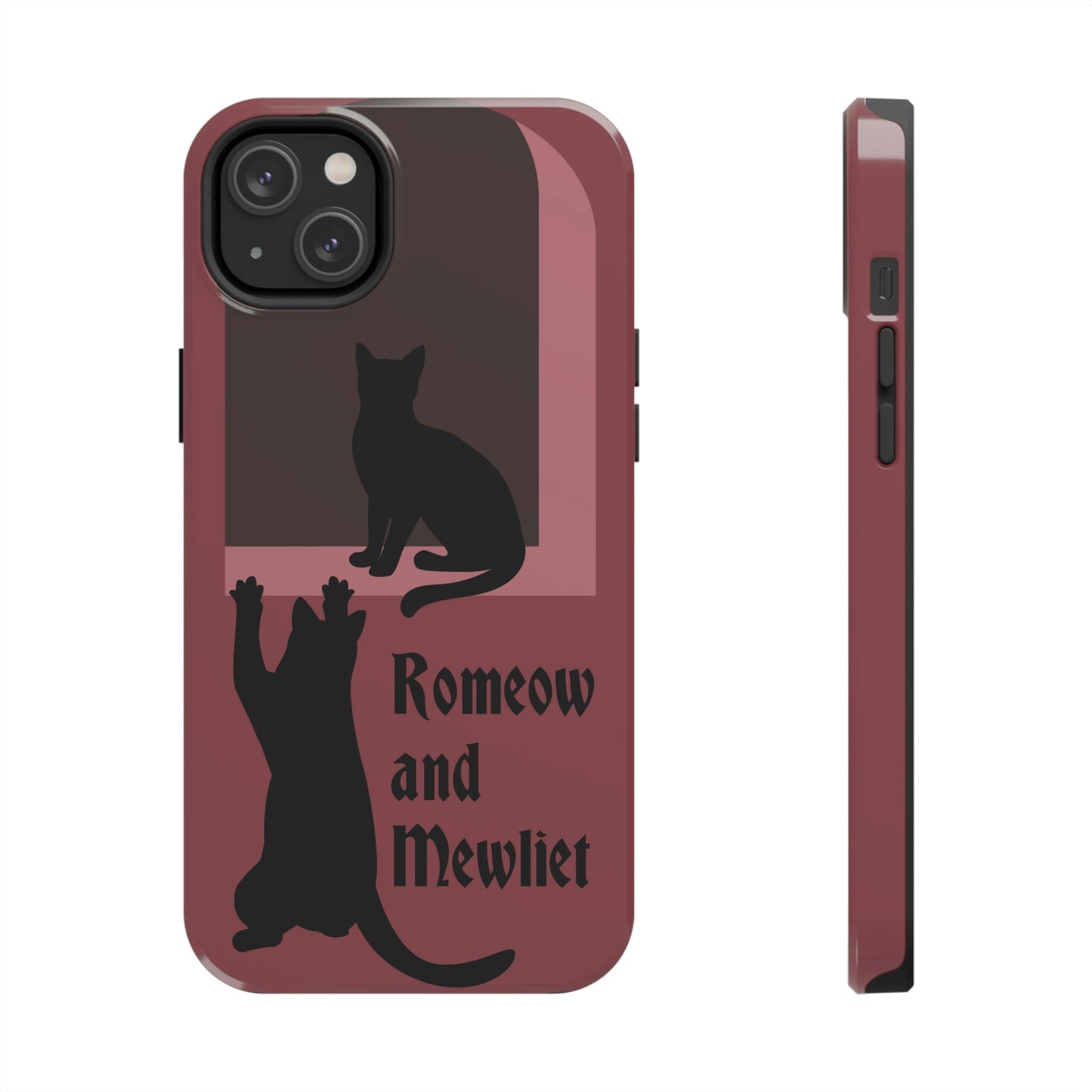 Romeow and Mewliet. William Shakespeare Romeo And Juliet Black Cat Lovers Burgundy Tough Phone Cases Case-Mate Ichaku [Perfect Gifts Selection]