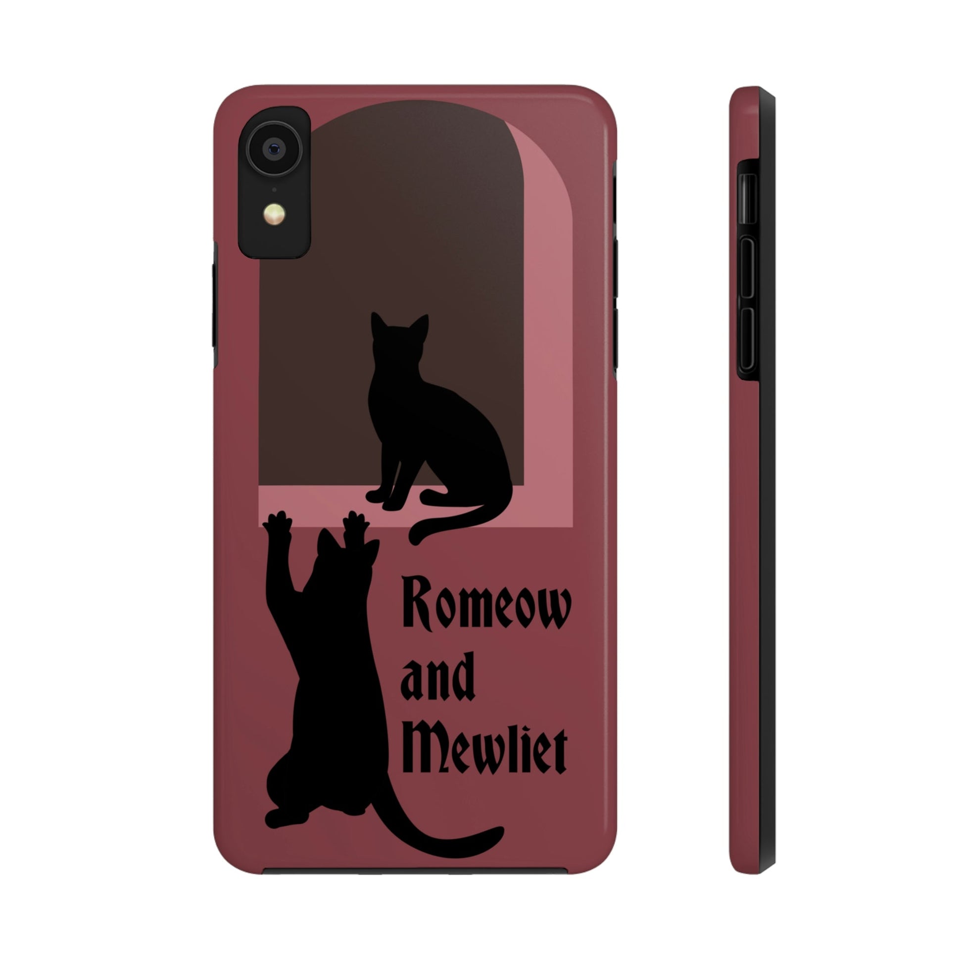 Romeow and Mewliet. William Shakespeare Romeo And Juliet Black Cat Lovers Burgundy Tough Phone Cases Case-Mate Ichaku [Perfect Gifts Selection]