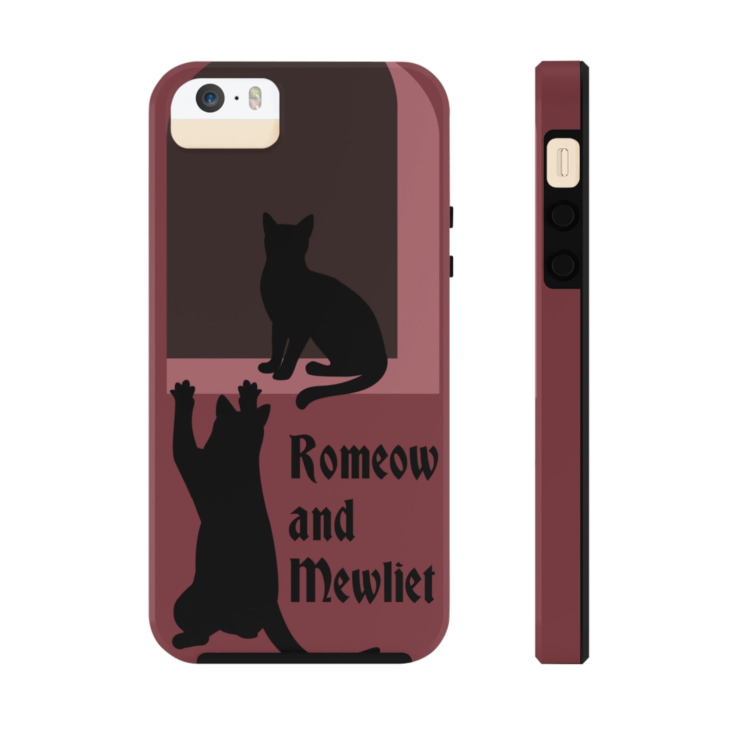 Romeow and Mewliet. William Shakespeare Romeo And Juliet Black Cat Lovers Burgundy Tough Phone Cases Case-Mate Ichaku [Perfect Gifts Selection]