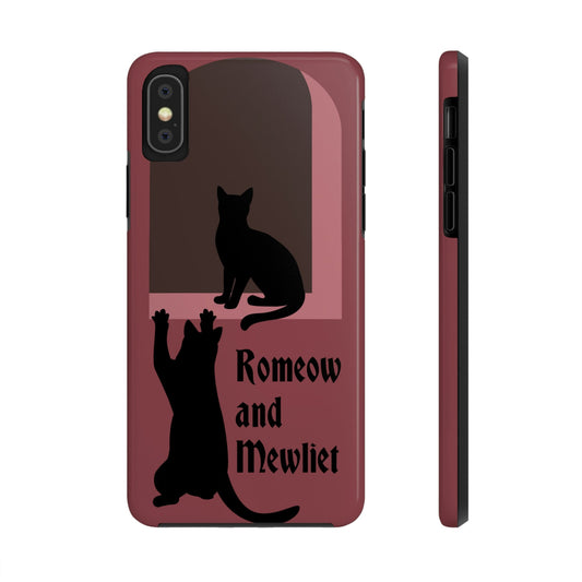 Romeow and Mewliet. William Shakespeare Romeo And Juliet Black Cat Lovers Burgundy Tough Phone Cases Case-Mate Ichaku [Perfect Gifts Selection]