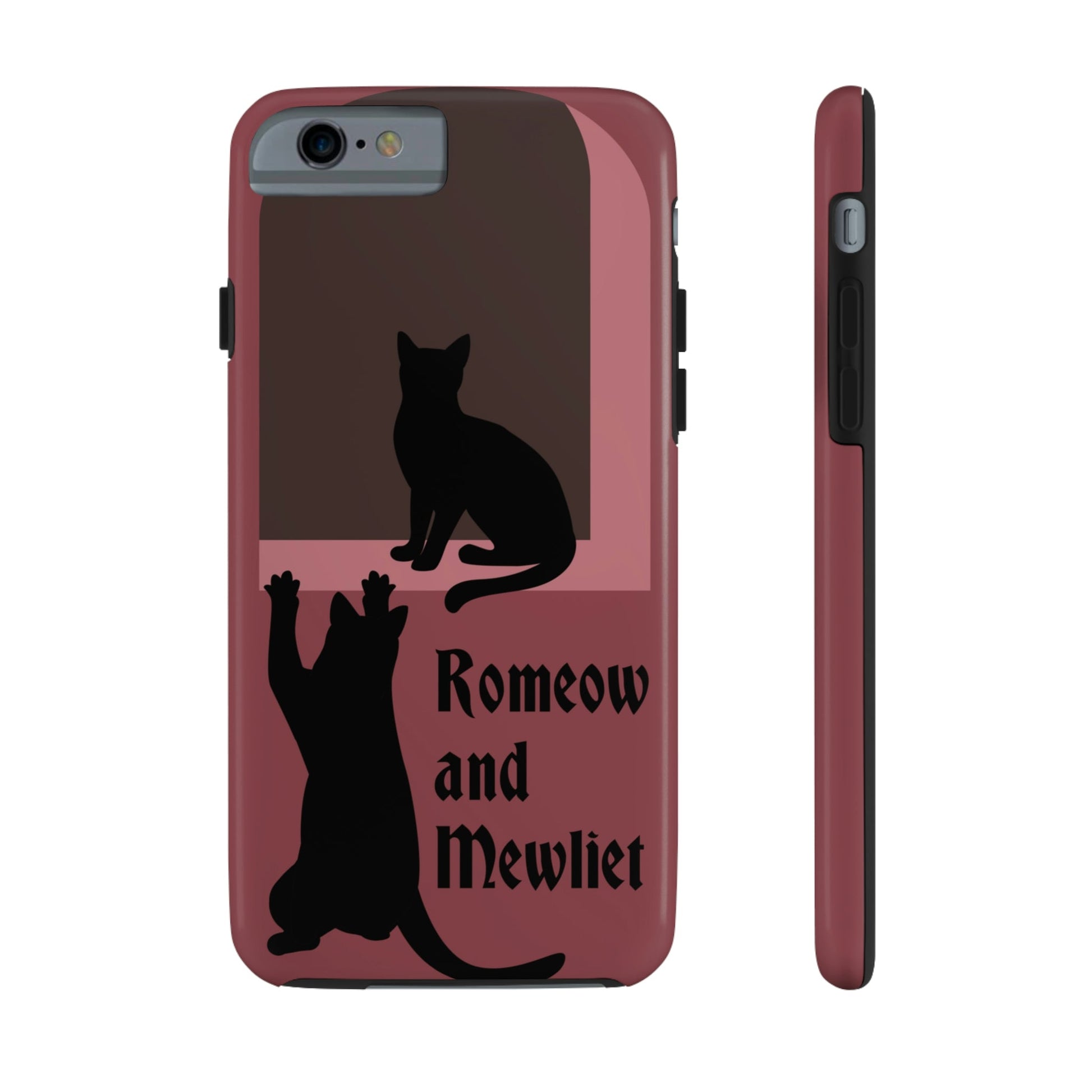 Romeow and Mewliet. William Shakespeare Romeo And Juliet Black Cat Lovers Burgundy Tough Phone Cases Case-Mate Ichaku [Perfect Gifts Selection]