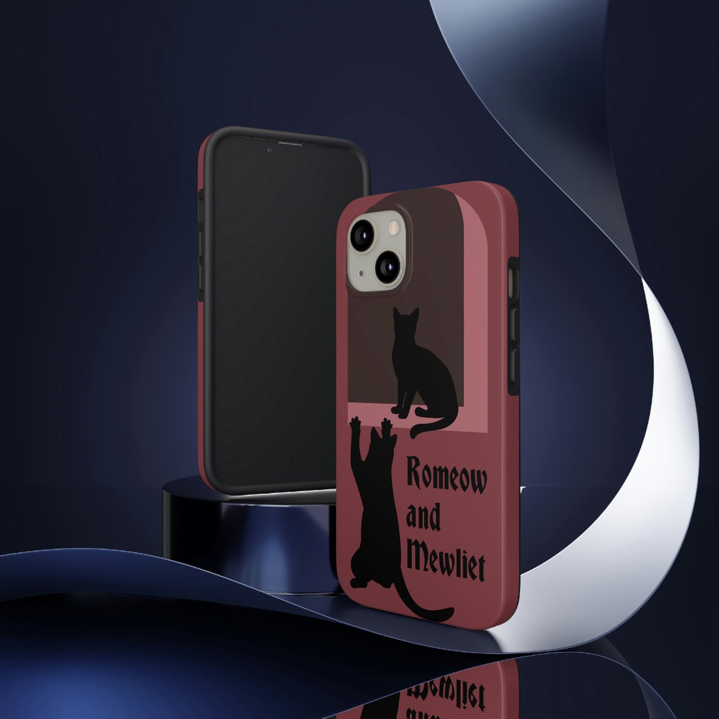 Romeow and Mewliet. William Shakespeare Romeo And Juliet Black Cat Lovers Burgundy Tough Phone Cases Case-Mate Ichaku [Perfect Gifts Selection]