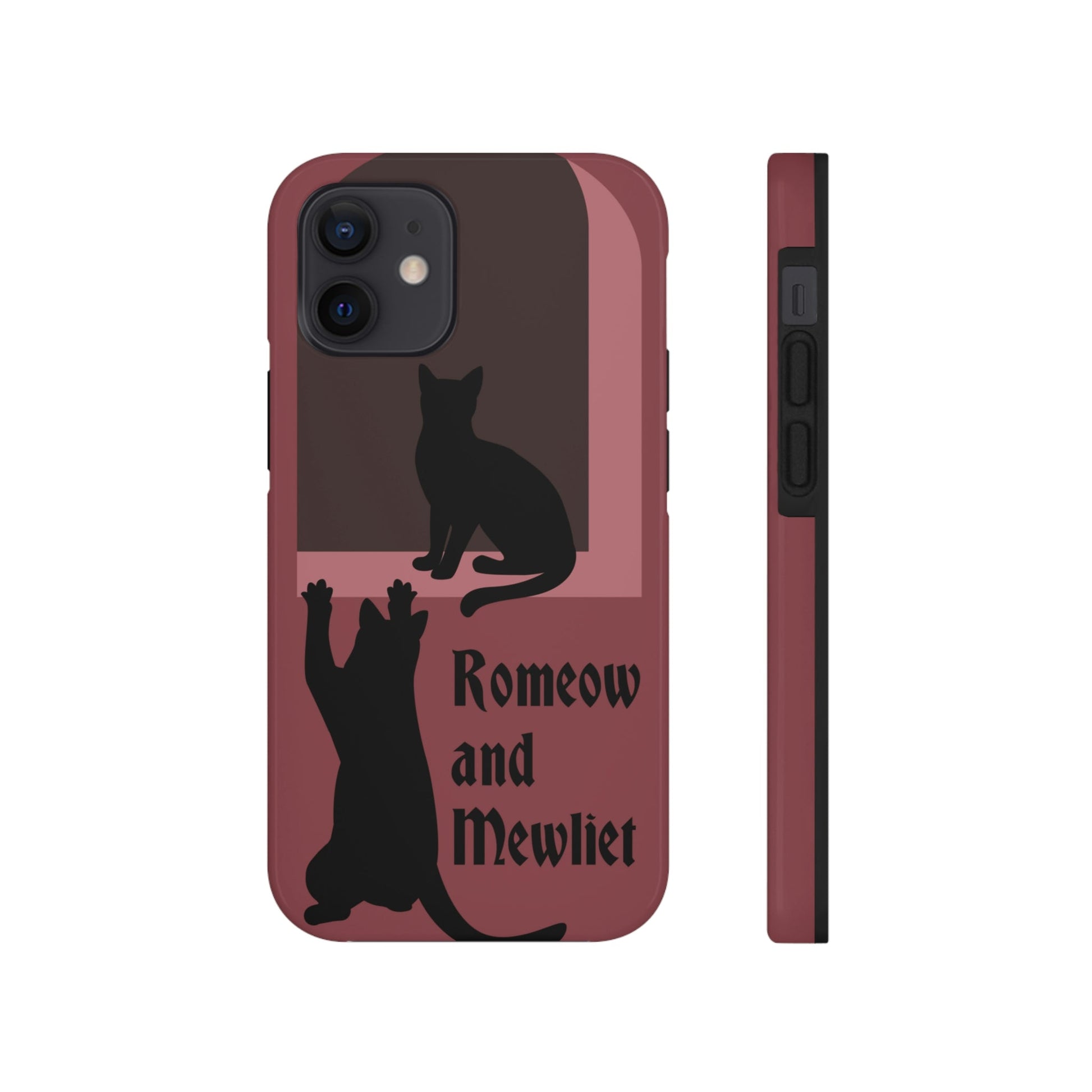 Romeow and Mewliet. William Shakespeare Romeo And Juliet Black Cat Lovers Burgundy Tough Phone Cases Case-Mate Ichaku [Perfect Gifts Selection]