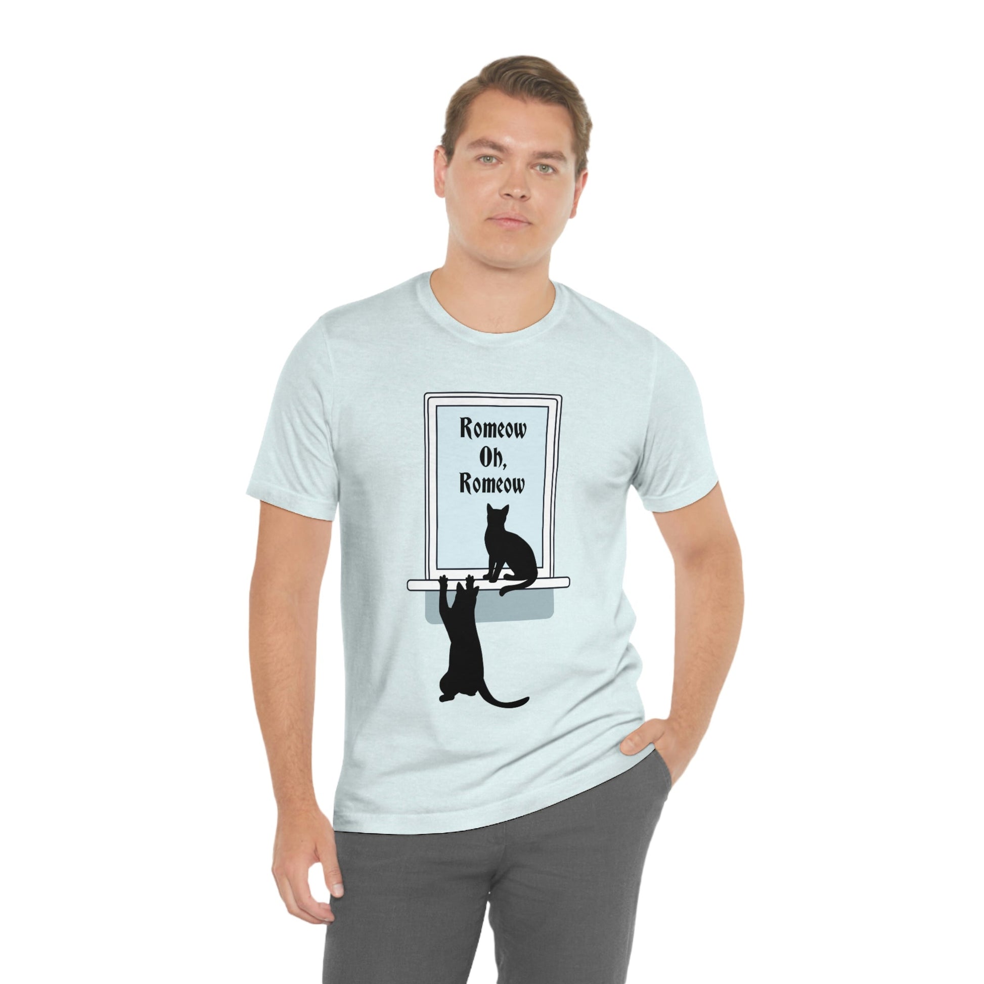 Romeow and Mewliet. William Shakespeare Romeo And Juliet Black Cat Lovers Unisex Jersey Short Sleeve T-Shirt Ichaku [Perfect Gifts Selection]