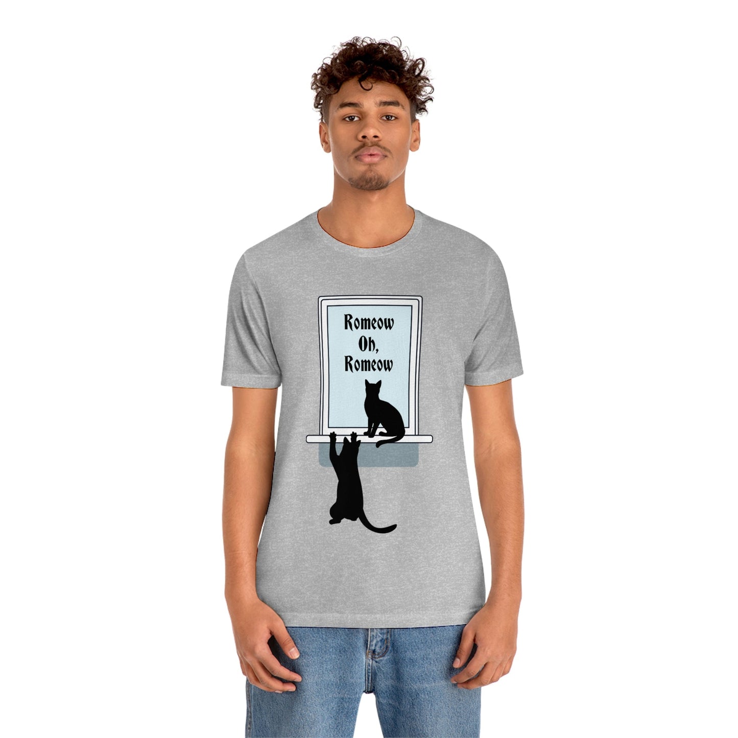 Romeow and Mewliet. William Shakespeare Romeo And Juliet Black Cat Lovers Unisex Jersey Short Sleeve T-Shirt Ichaku [Perfect Gifts Selection]