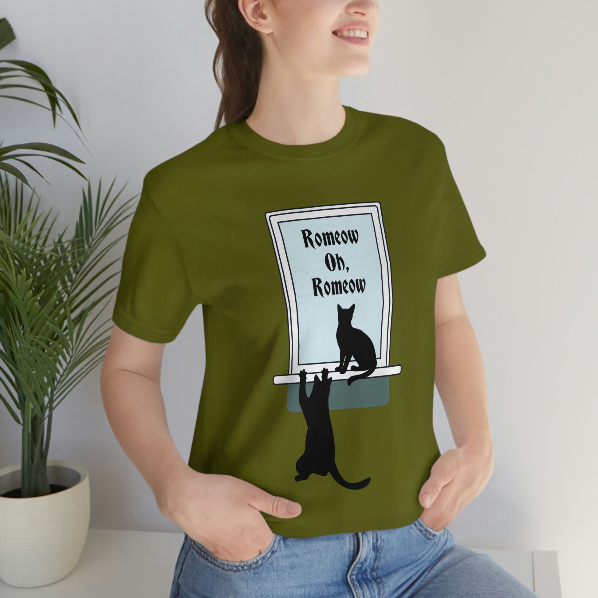 Romeow and Mewliet. William Shakespeare Romeo And Juliet Black Cat Lovers Unisex Jersey Short Sleeve T-Shirt Ichaku [Perfect Gifts Selection]