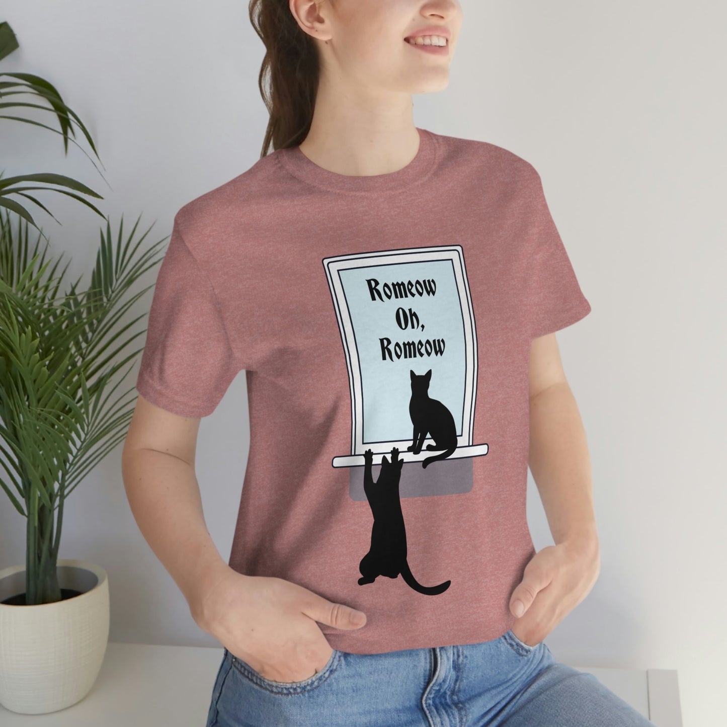 Romeow and Mewliet. William Shakespeare Romeo And Juliet Black Cat Lovers Unisex Jersey Short Sleeve T-Shirt Ichaku [Perfect Gifts Selection]