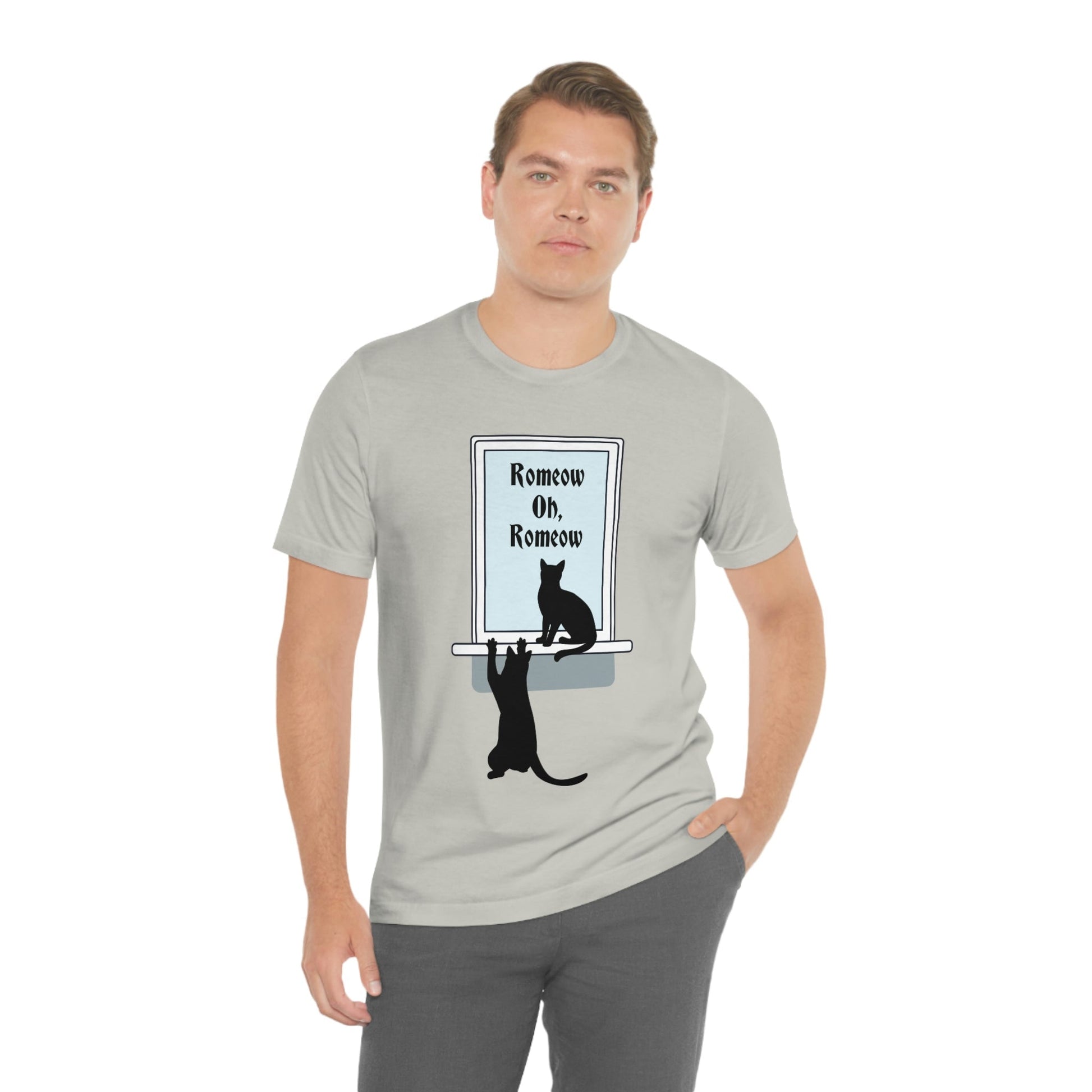 Romeow and Mewliet. William Shakespeare Romeo And Juliet Black Cat Lovers Unisex Jersey Short Sleeve T-Shirt Ichaku [Perfect Gifts Selection]