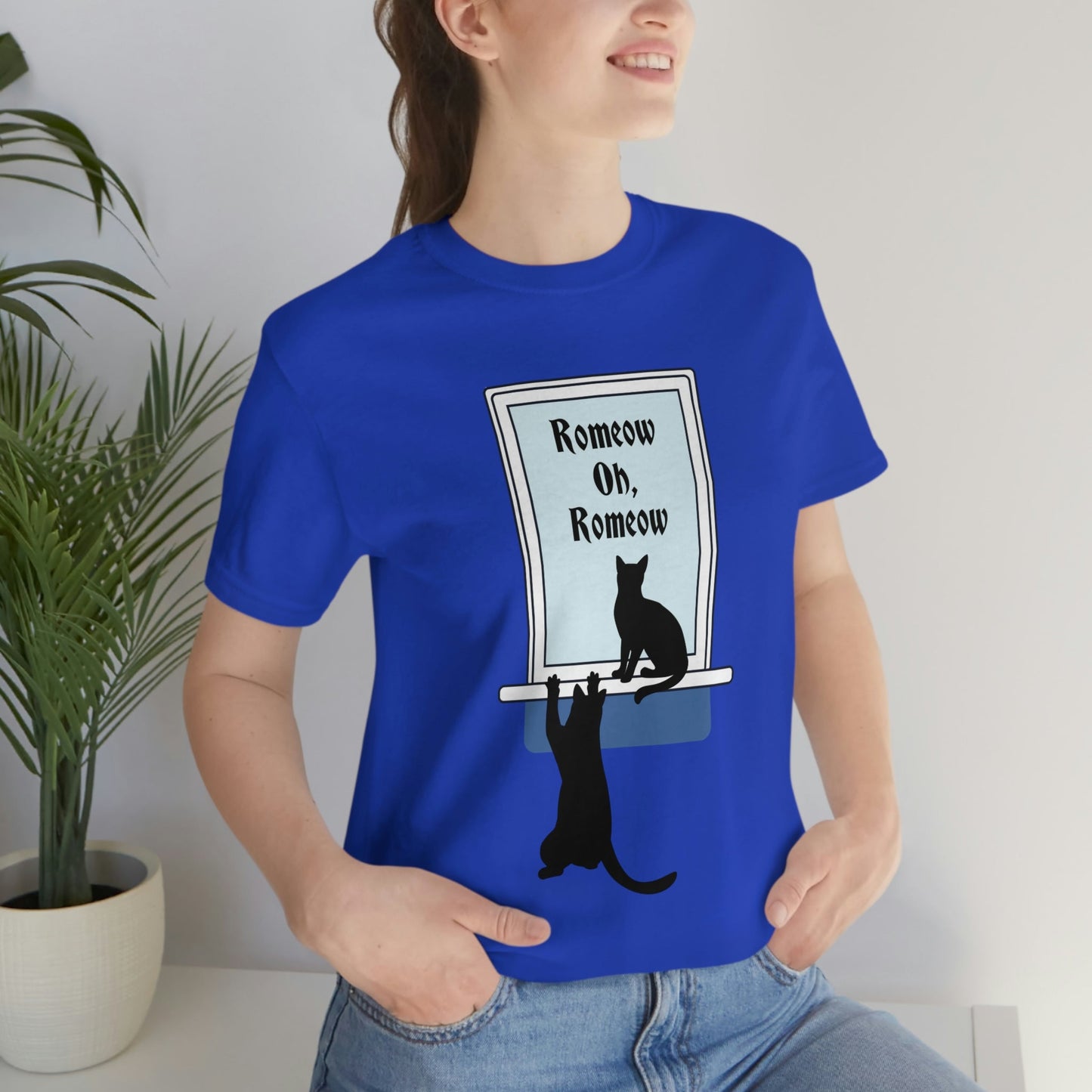 Romeow and Mewliet. William Shakespeare Romeo And Juliet Black Cat Lovers Unisex Jersey Short Sleeve T-Shirt Ichaku [Perfect Gifts Selection]