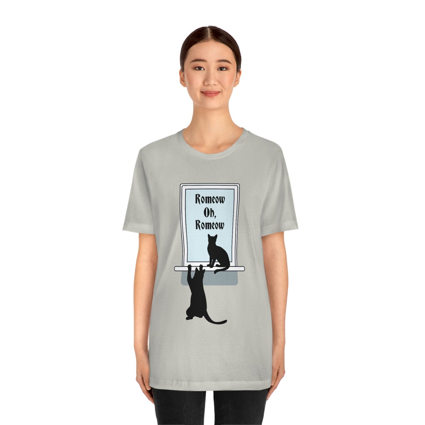 Romeow and Mewliet. William Shakespeare Romeo And Juliet Black Cat Lovers Unisex Jersey Short Sleeve T-Shirt Ichaku [Perfect Gifts Selection]