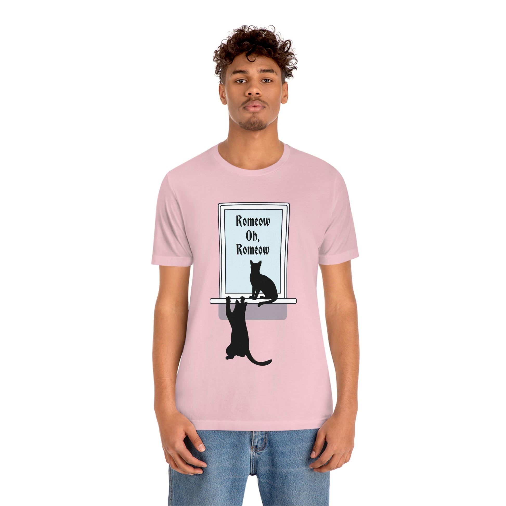 Romeow and Mewliet. William Shakespeare Romeo And Juliet Black Cat Lovers Unisex Jersey Short Sleeve T-Shirt Ichaku [Perfect Gifts Selection]