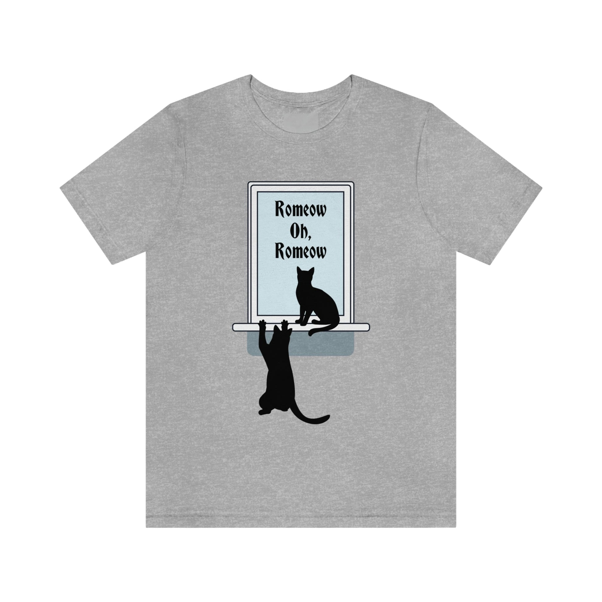 Romeow and Mewliet. William Shakespeare Romeo And Juliet Black Cat Lovers Unisex Jersey Short Sleeve T-Shirt Ichaku [Perfect Gifts Selection]