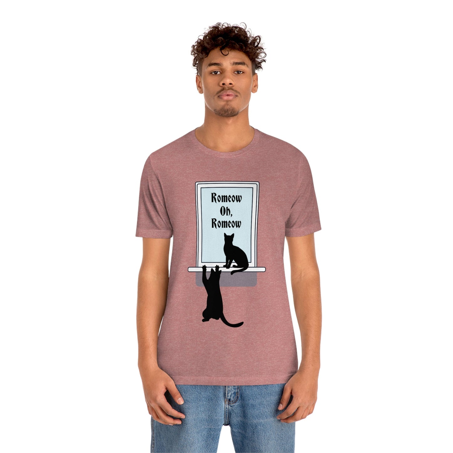 Romeow and Mewliet. William Shakespeare Romeo And Juliet Black Cat Lovers Unisex Jersey Short Sleeve T-Shirt Ichaku [Perfect Gifts Selection]