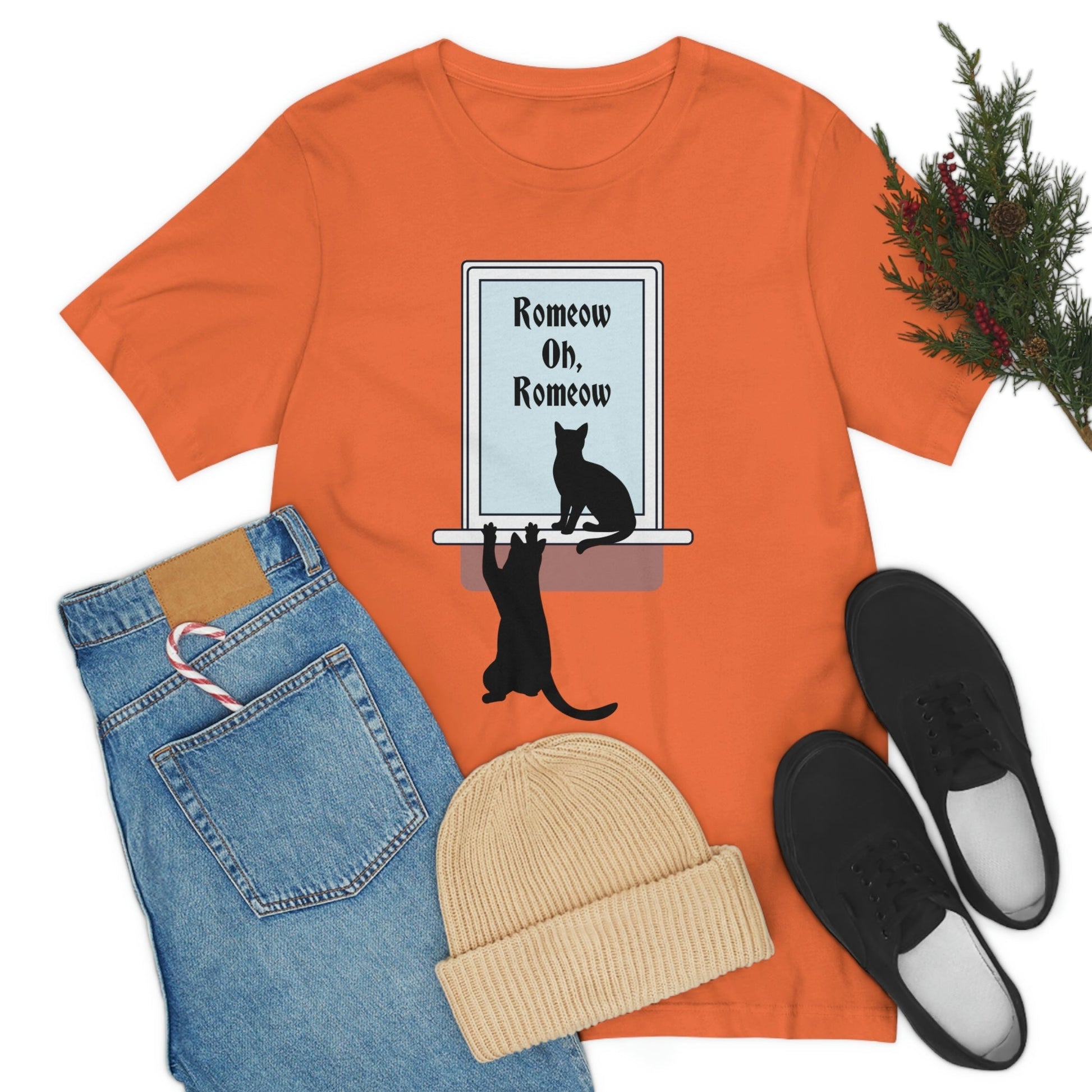 Romeow and Mewliet. William Shakespeare Romeo And Juliet Black Cat Lovers Unisex Jersey Short Sleeve T-Shirt Ichaku [Perfect Gifts Selection]