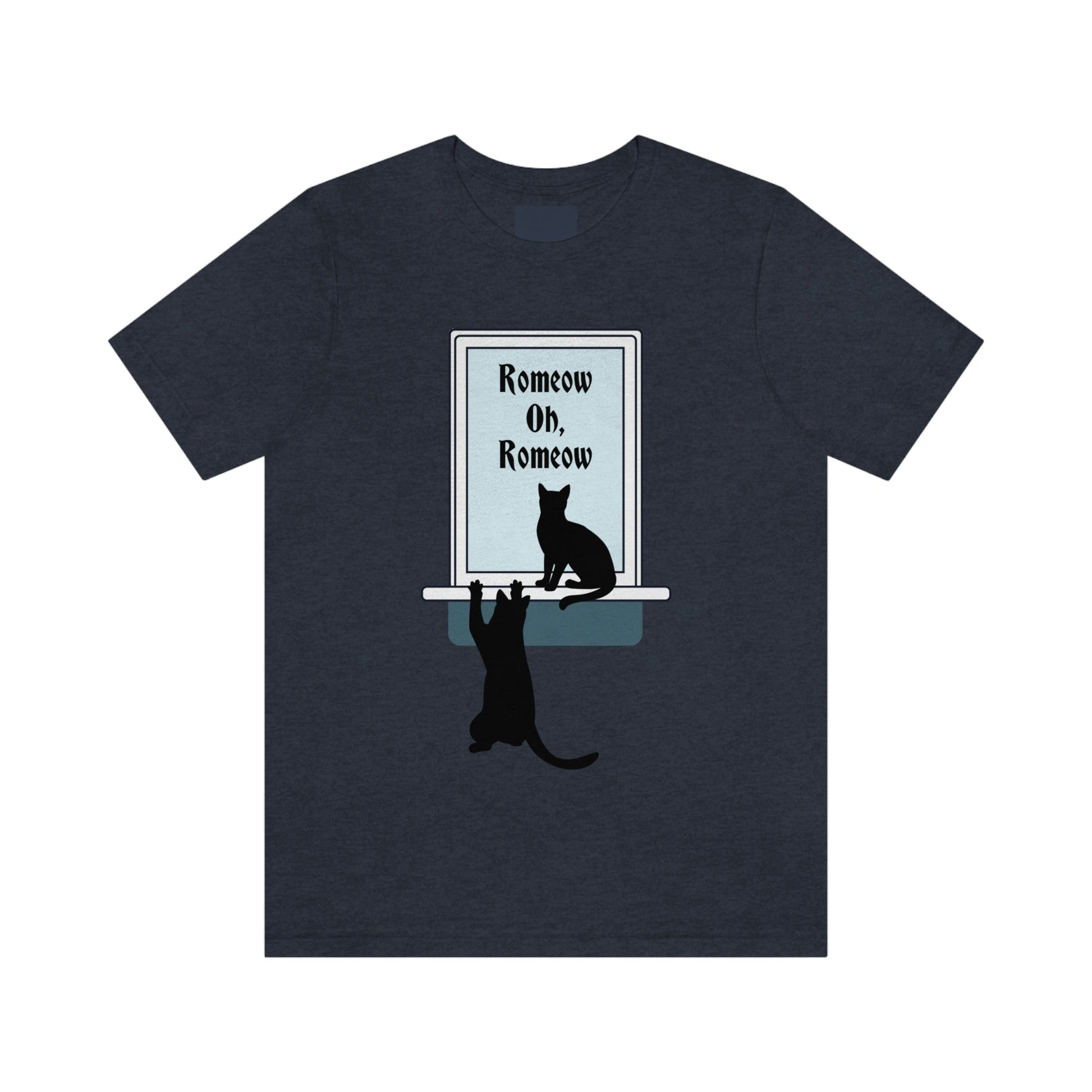 Romeow and Mewliet. William Shakespeare Romeo And Juliet Black Cat Lovers Unisex Jersey Short Sleeve T-Shirt Ichaku [Perfect Gifts Selection]