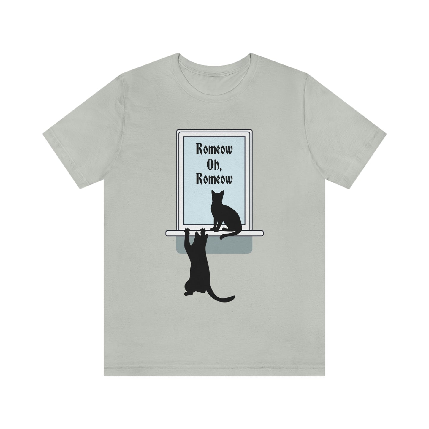 Romeow and Mewliet. William Shakespeare Romeo And Juliet Black Cat Lovers Unisex Jersey Short Sleeve T-Shirt Ichaku [Perfect Gifts Selection]