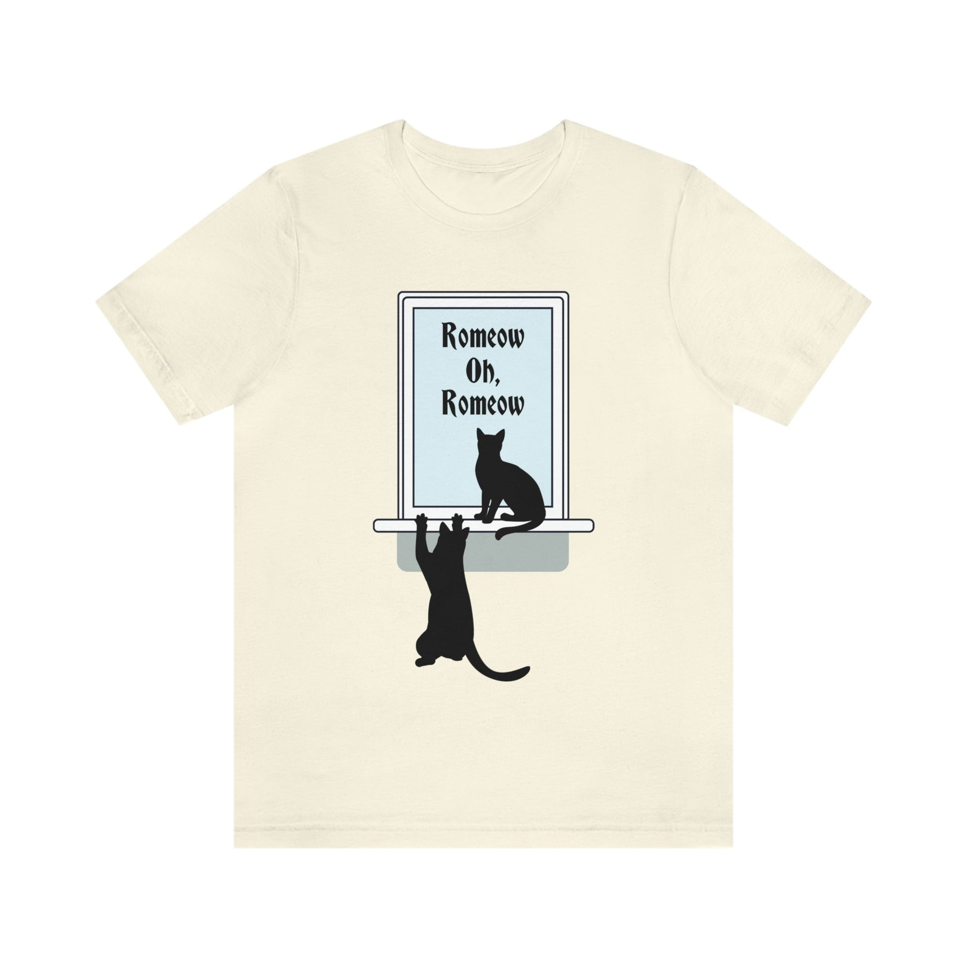 Romeow and Mewliet. William Shakespeare Romeo And Juliet Black Cat Lovers Unisex Jersey Short Sleeve T-Shirt Ichaku [Perfect Gifts Selection]