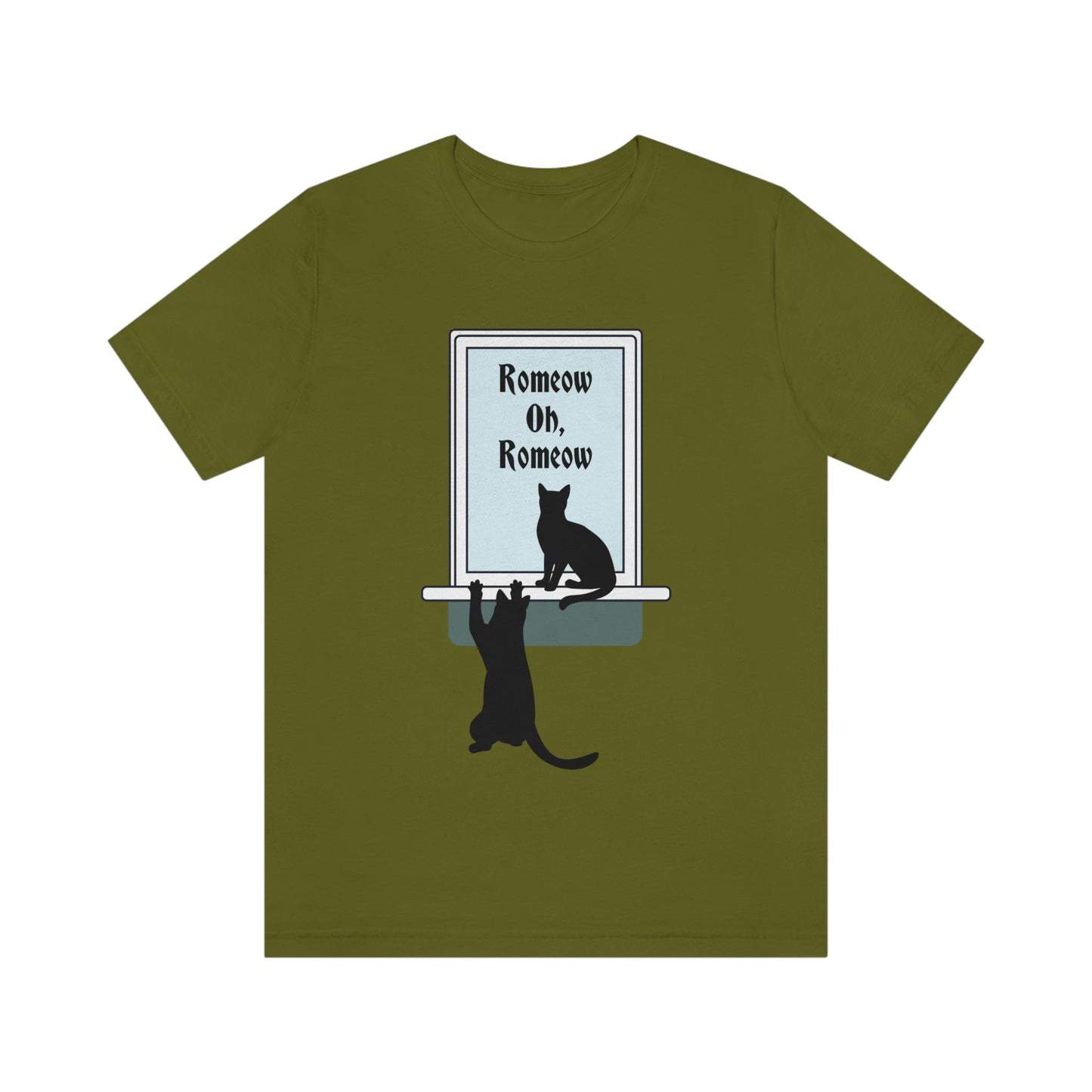 Romeow and Mewliet. William Shakespeare Romeo And Juliet Black Cat Lovers Unisex Jersey Short Sleeve T-Shirt Ichaku [Perfect Gifts Selection]