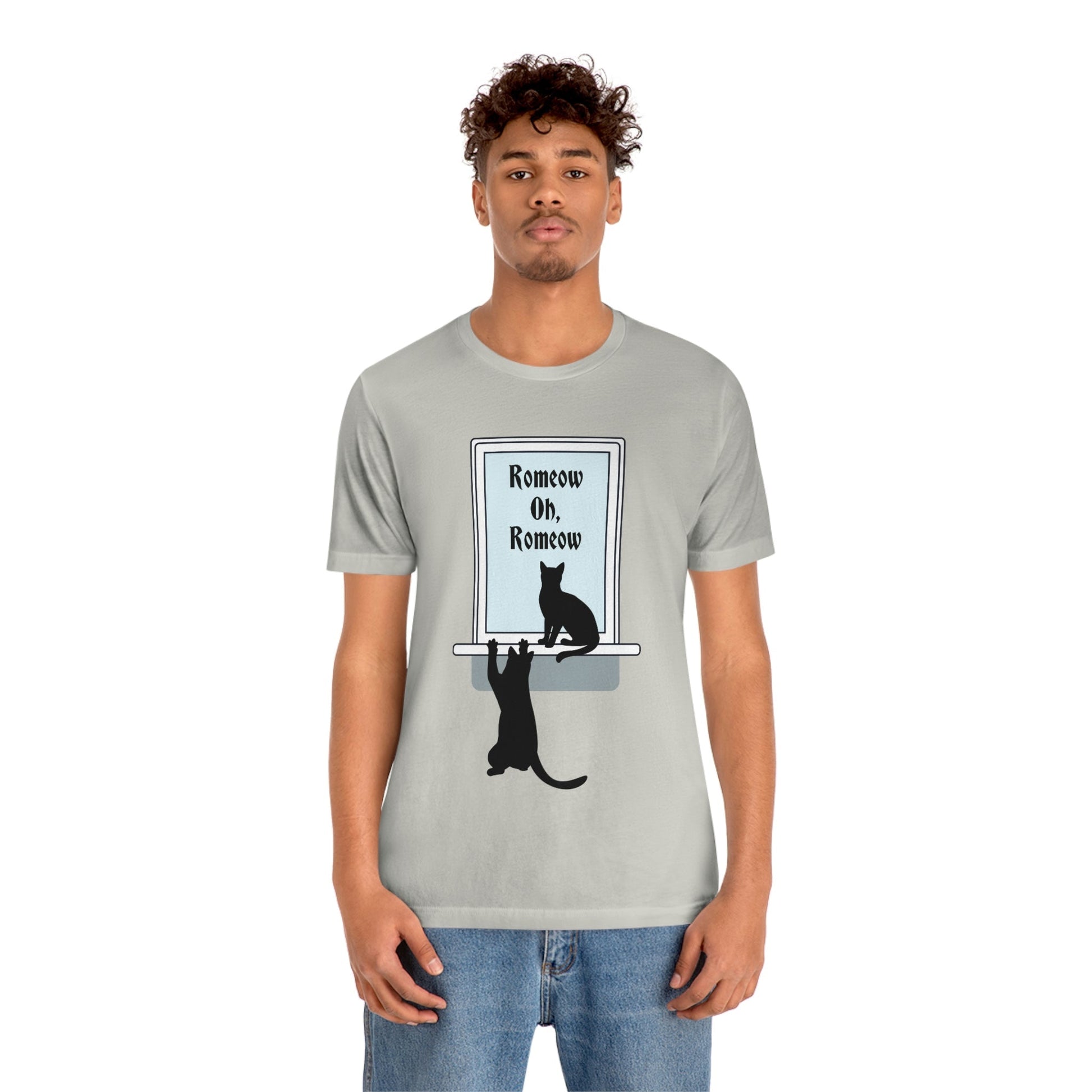 Romeow and Mewliet. William Shakespeare Romeo And Juliet Black Cat Lovers Unisex Jersey Short Sleeve T-Shirt Ichaku [Perfect Gifts Selection]