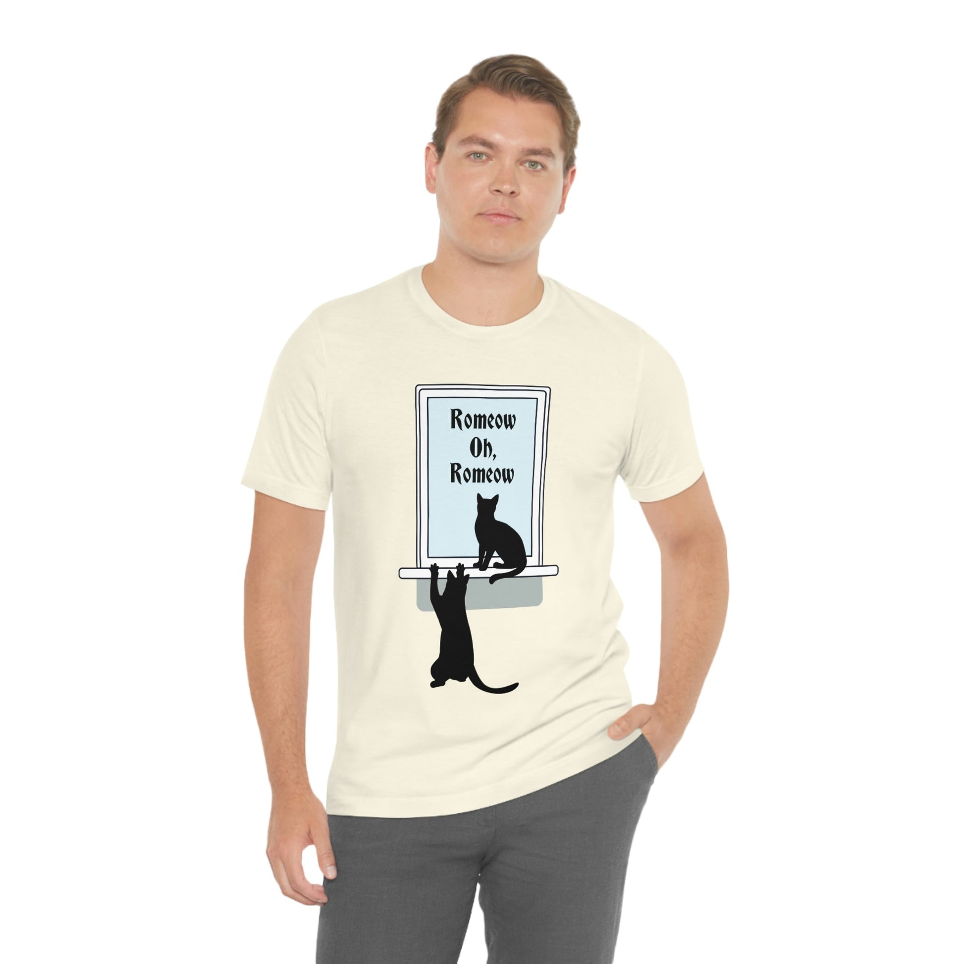 Romeow and Mewliet. William Shakespeare Romeo And Juliet Black Cat Lovers Unisex Jersey Short Sleeve T-Shirt Ichaku [Perfect Gifts Selection]