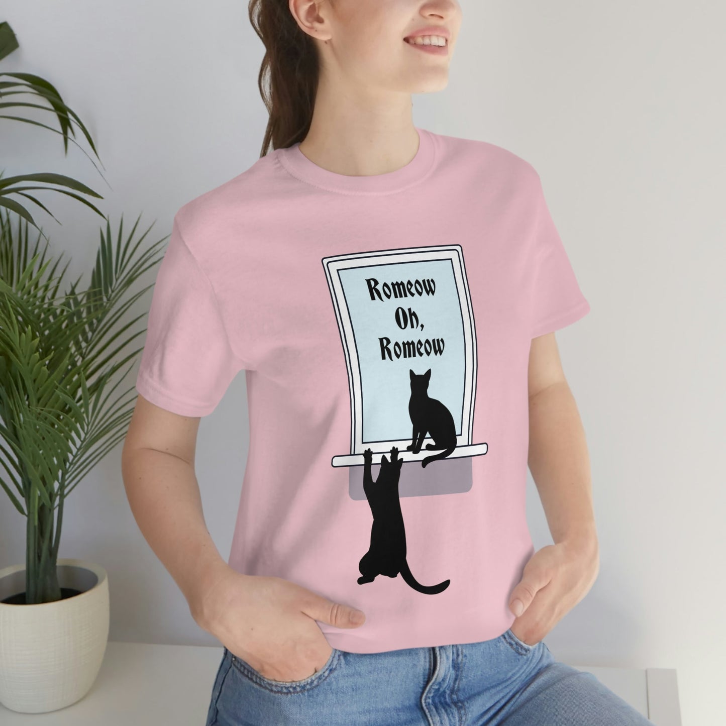 Romeow and Mewliet. William Shakespeare Romeo And Juliet Black Cat Lovers Unisex Jersey Short Sleeve T-Shirt Ichaku [Perfect Gifts Selection]