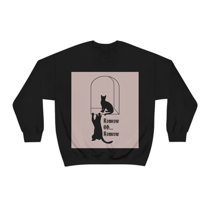 Romeow ang Mewliet Lovestory Valentine`s day Beige Unisex Heavy Blend™ Crewneck Sweatshirt Ichaku [Perfect Gifts Selection]