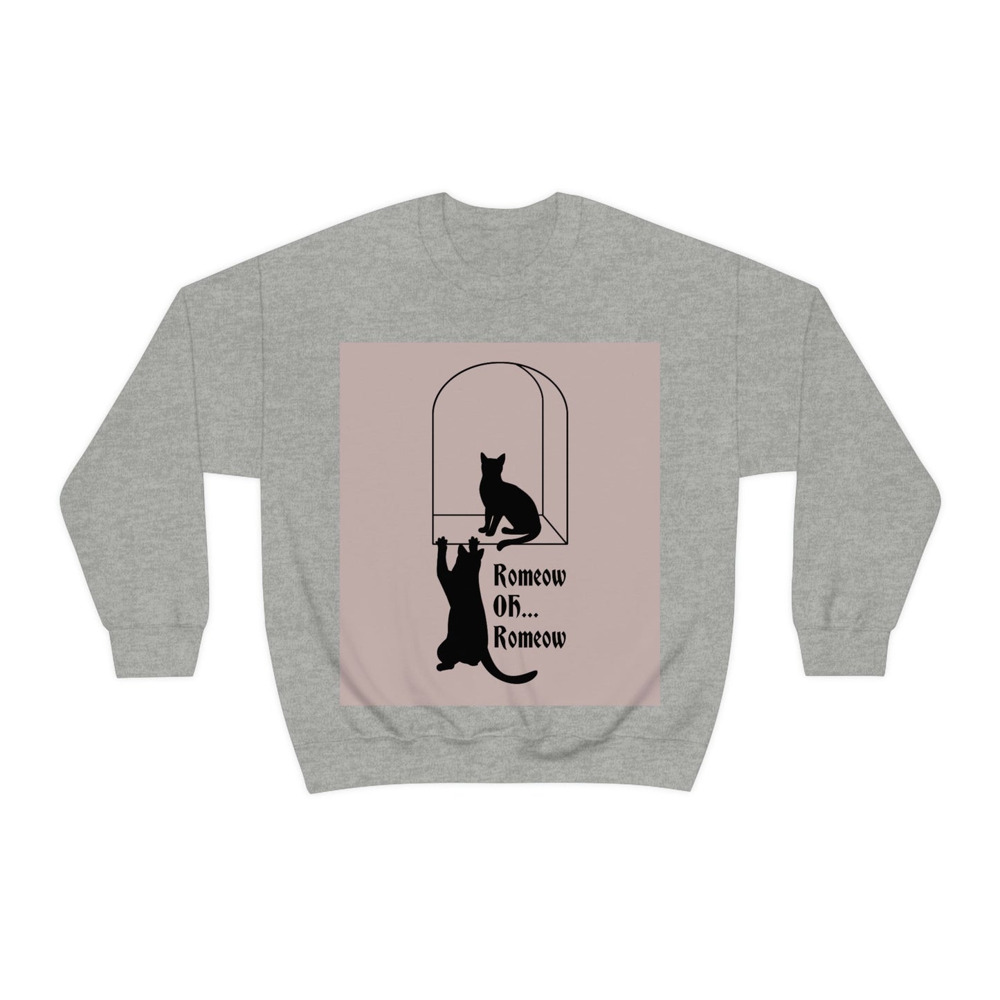 Romeow ang Mewliet Lovestory Valentine`s day Beige Unisex Heavy Blend™ Crewneck Sweatshirt Ichaku [Perfect Gifts Selection]