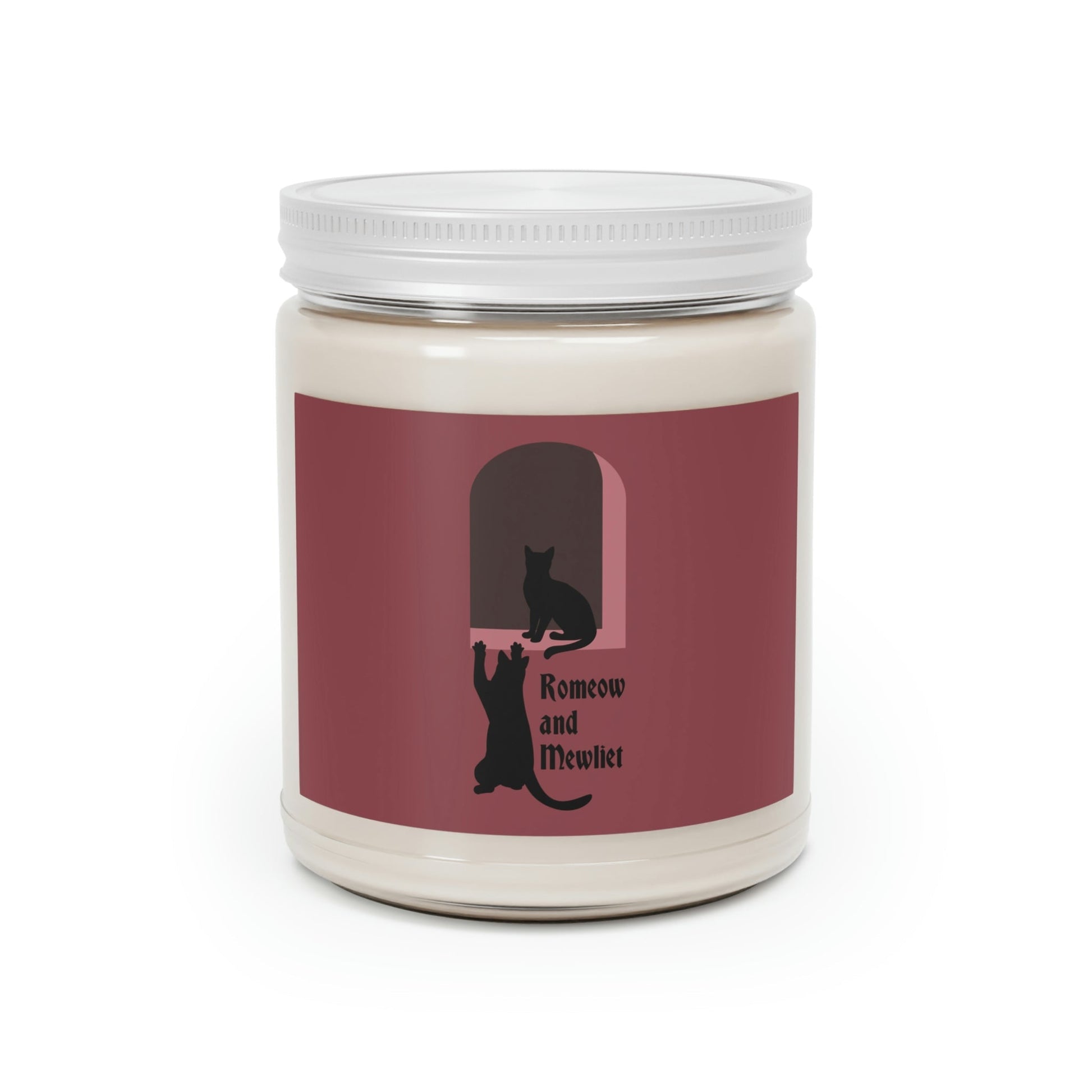 Romeow ang Mewliet Lovestory Valentine`s day Burgundy Scented Candle Up to 60hSoy Wax 9oz Ichaku [Perfect Gifts Selection]