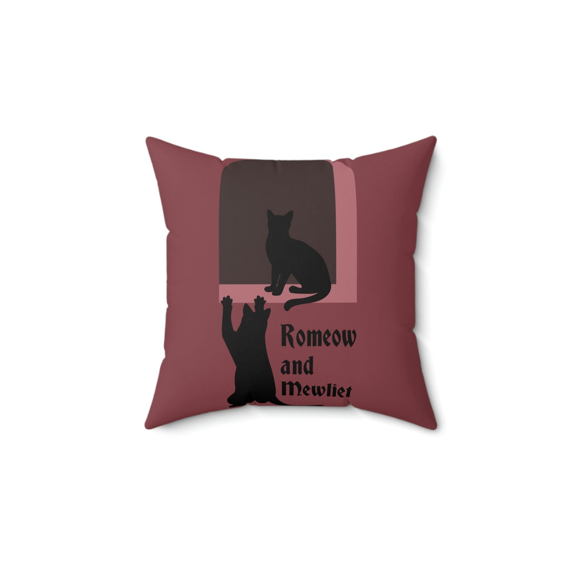 Romeow ang Mewliet Lovestory Valentine`s day Cat Lovers Art Spun Polyester Square Pillow Ichaku [Perfect Gifts Selection]