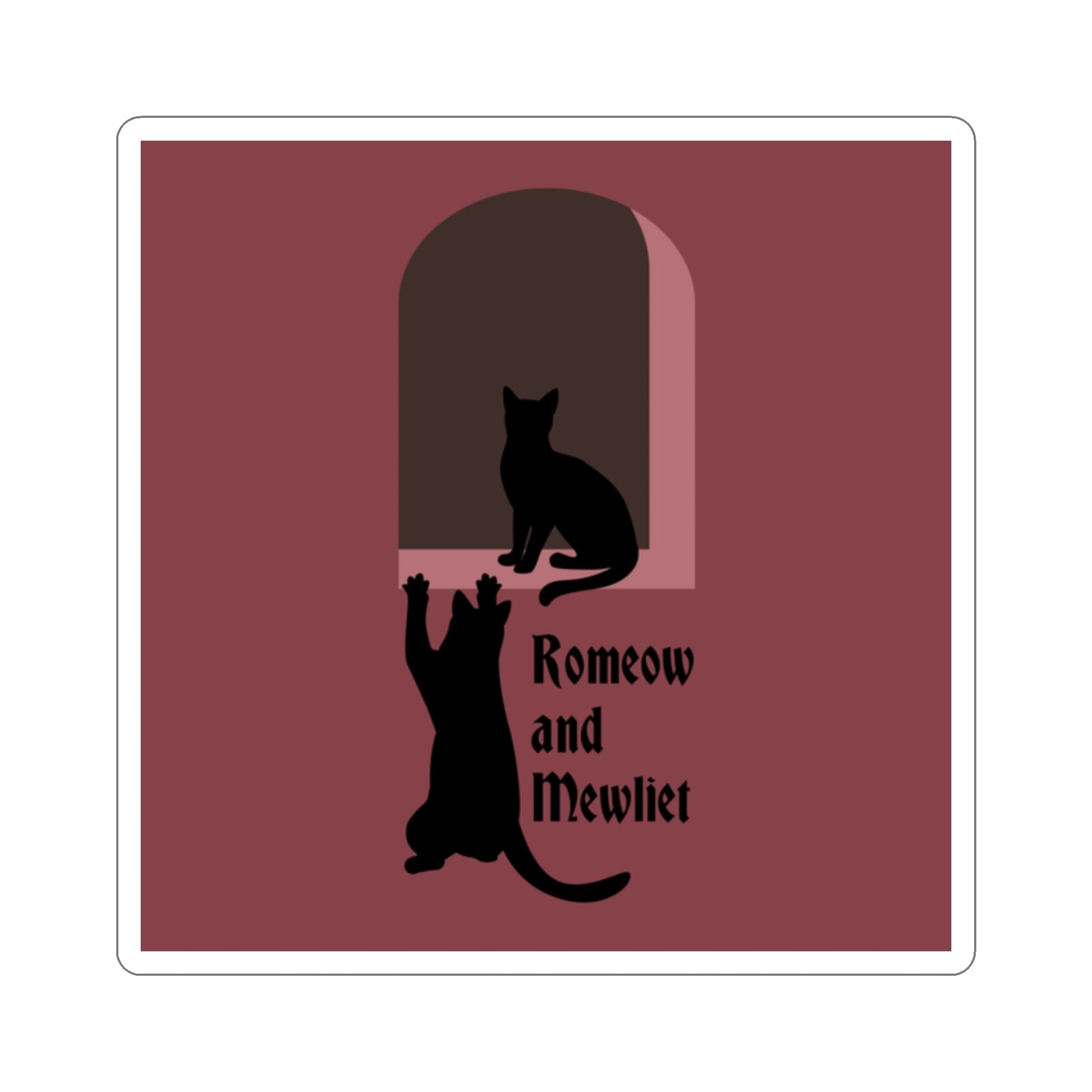 Romeow ang Mewliet Lovestory Valentine`s day Die-Cut Sticker Ichaku [Perfect Gifts Selection]