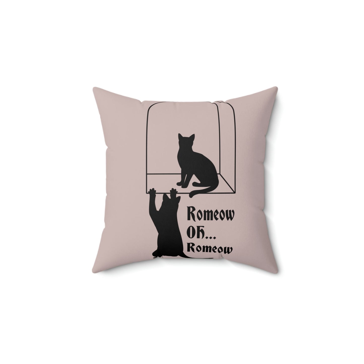 Romeow ang Mewliet Lovestory Valentine`s day Spun Polyester Square Pillow Ichaku [Perfect Gifts Selection]