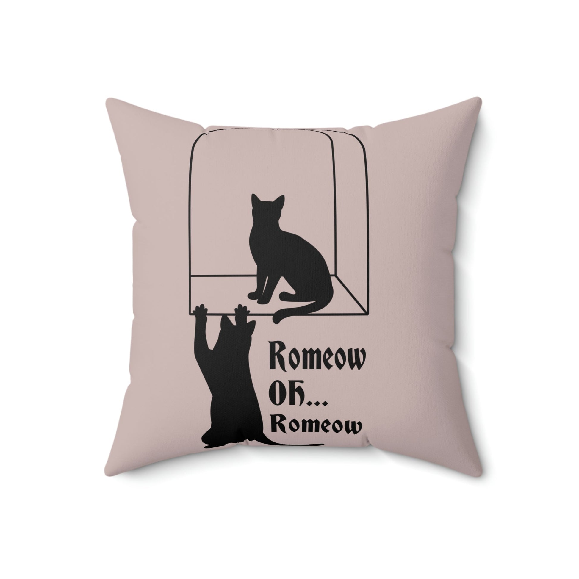 Romeow ang Mewliet Lovestory Valentine`s day Spun Polyester Square Pillow Ichaku [Perfect Gifts Selection]