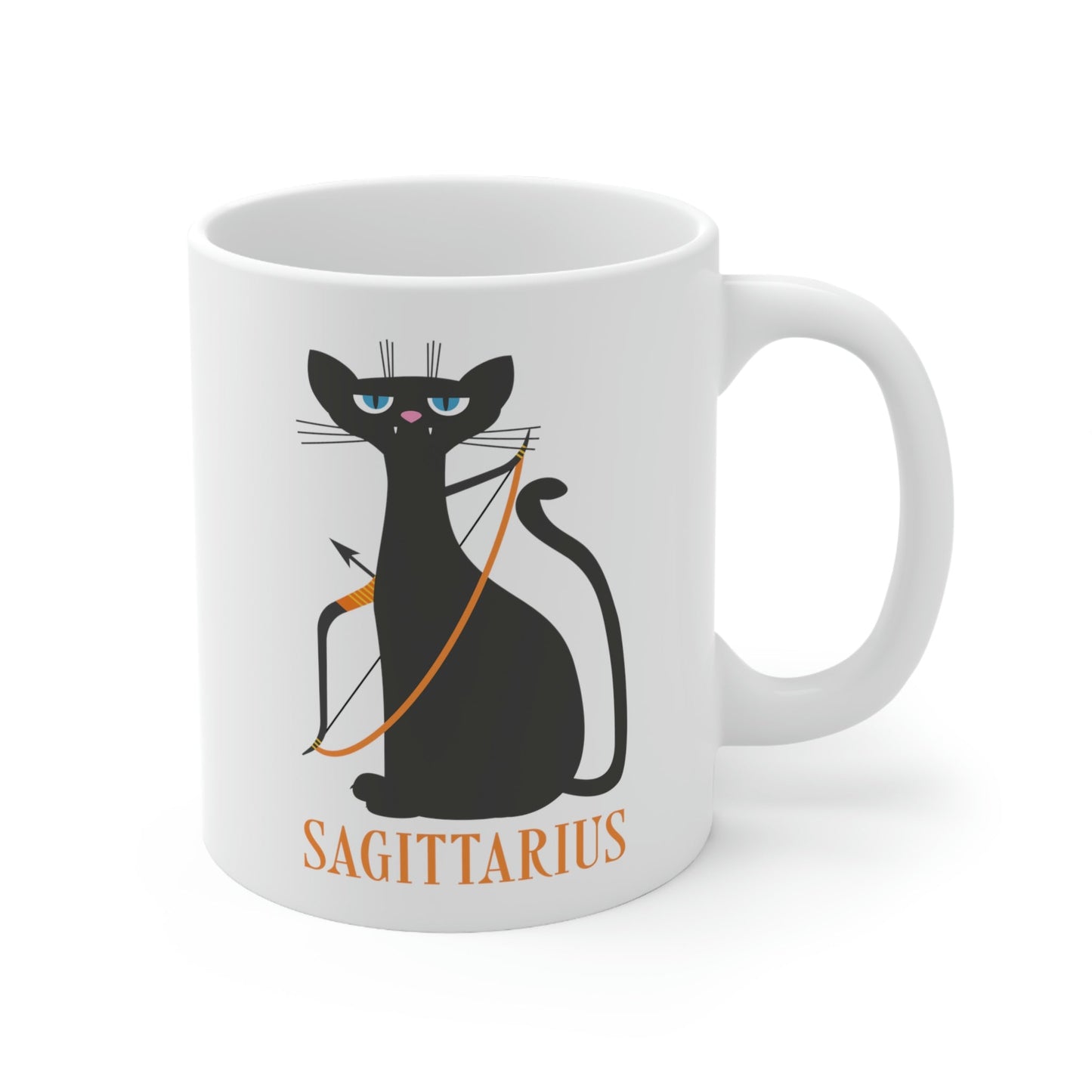 Sagittarius Cat Zodiac Sign Ceramic Mug 11oz Ichaku [Perfect Gifts Selection]