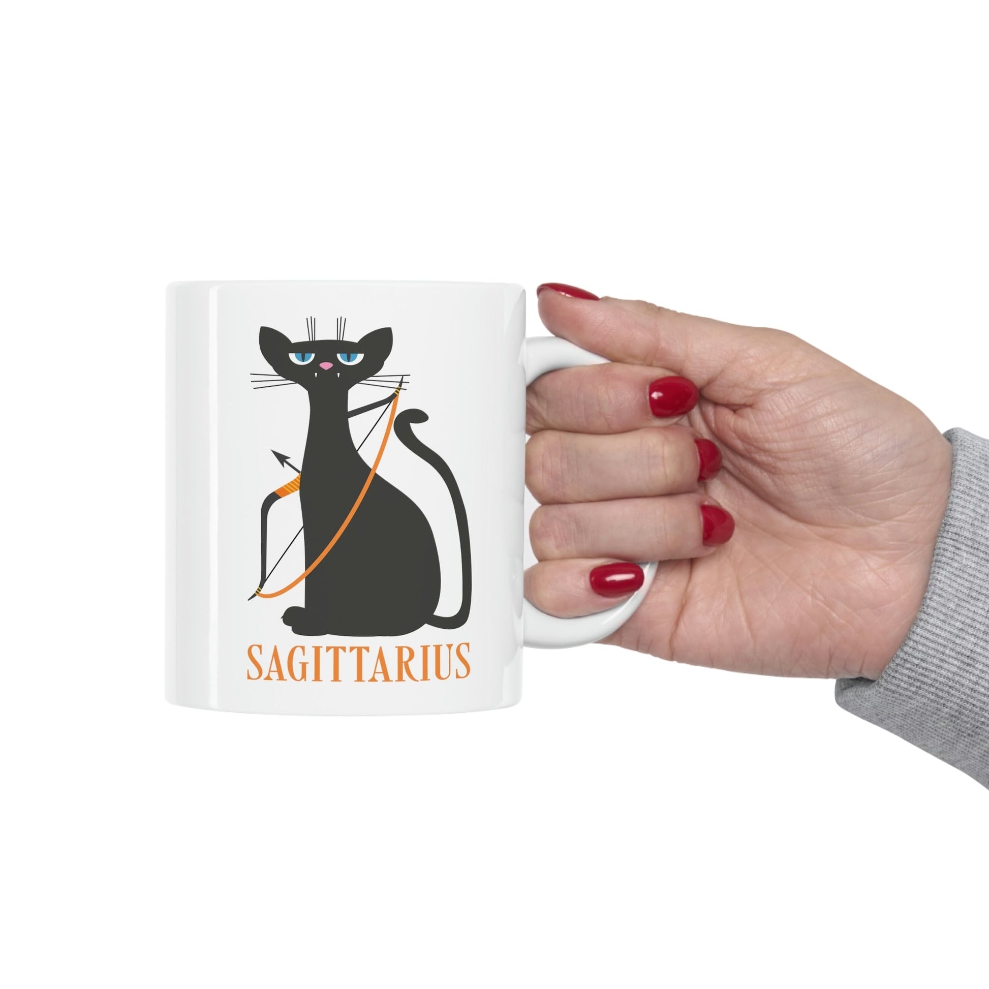 Sagittarius Cat Zodiac Sign Ceramic Mug 11oz Ichaku [Perfect Gifts Selection]