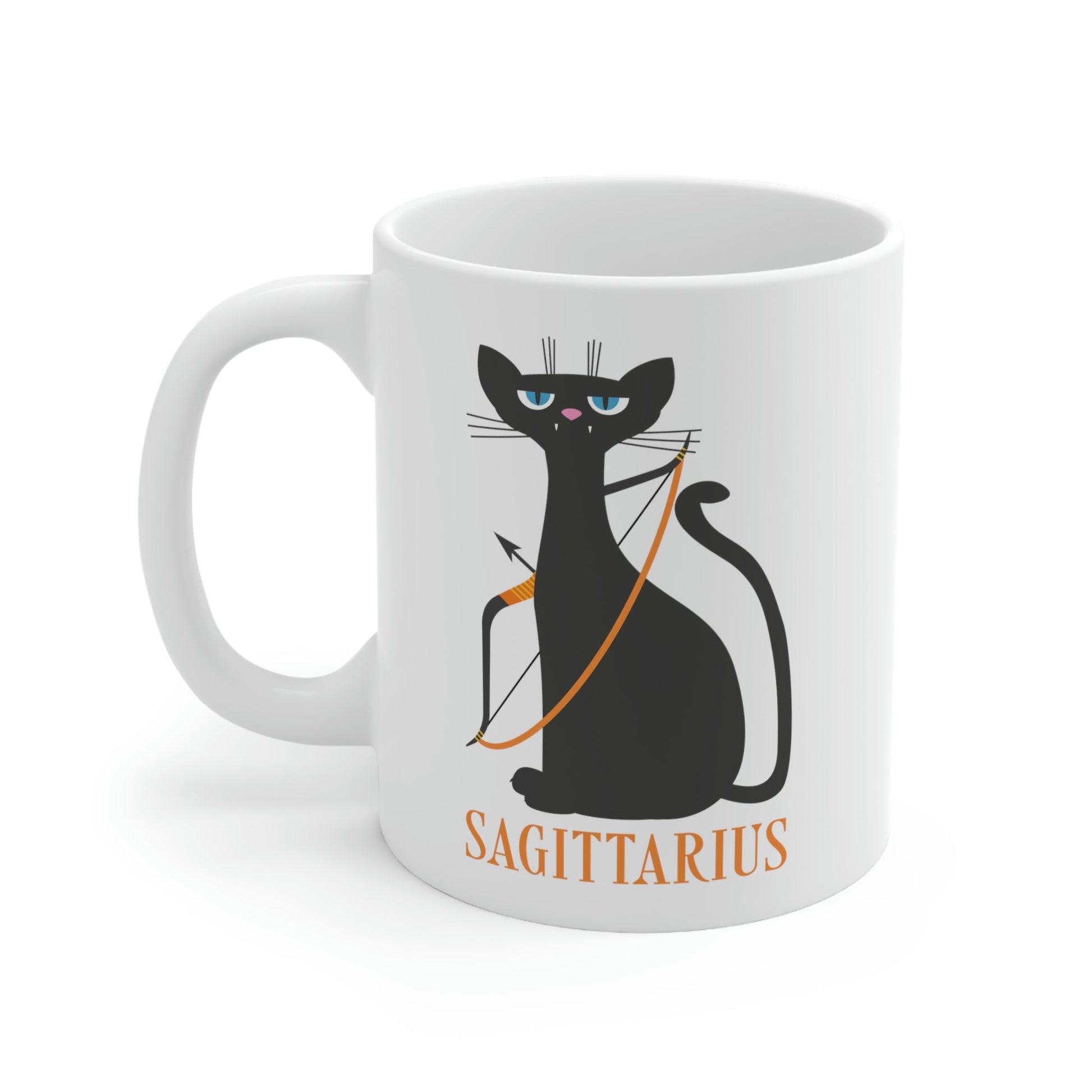 Sagittarius Cat Zodiac Sign Ceramic Mug 11oz Ichaku [Perfect Gifts Selection]