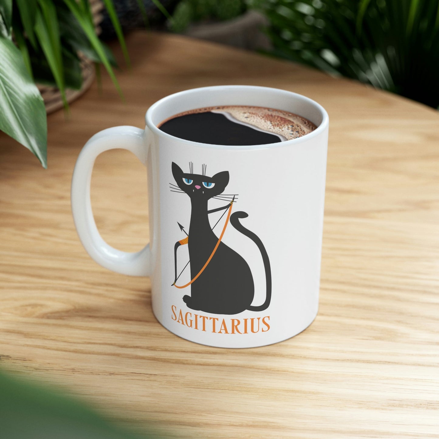 Sagittarius Cat Zodiac Sign Ceramic Mug 11oz Ichaku [Perfect Gifts Selection]