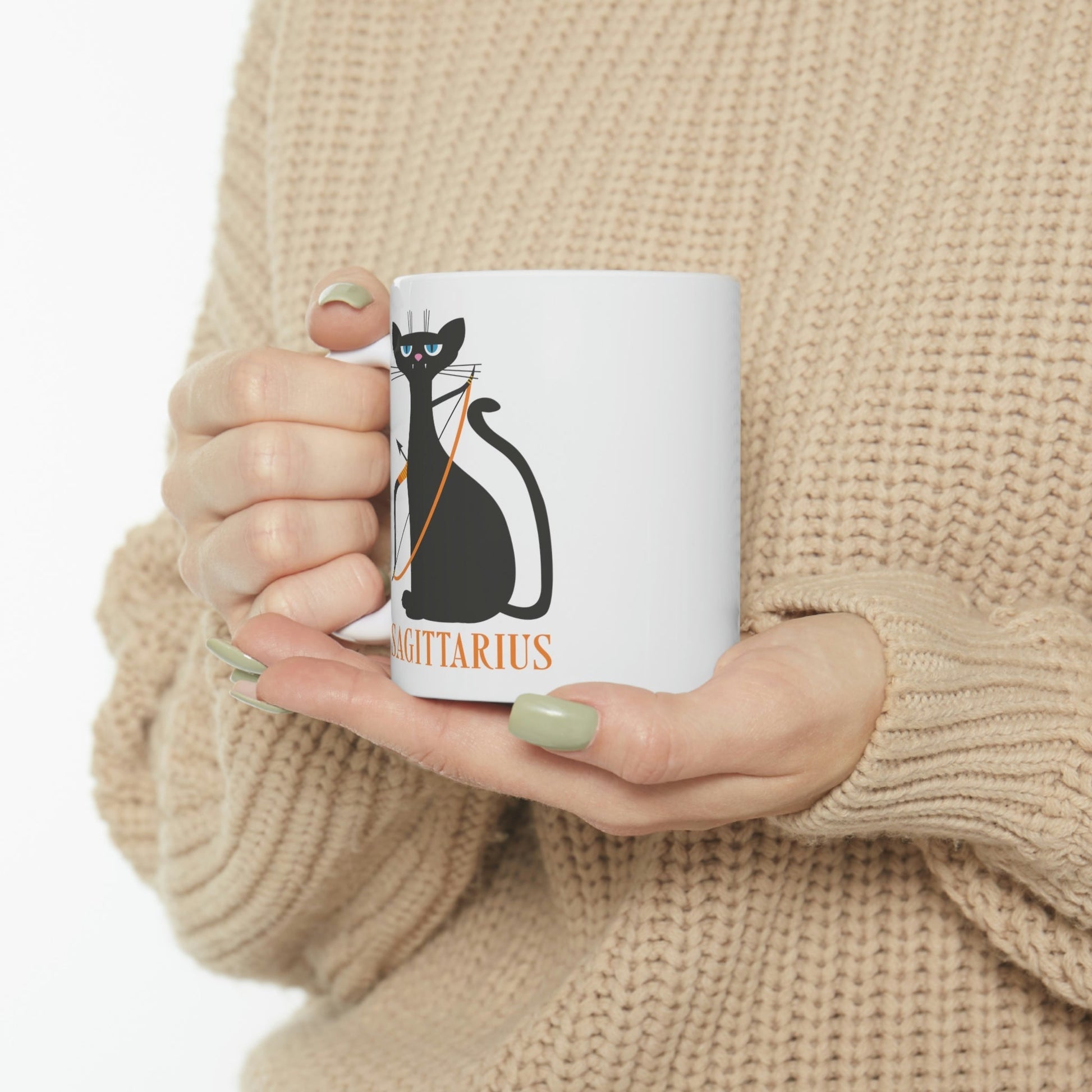 Sagittarius Cat Zodiac Sign Ceramic Mug 11oz Ichaku [Perfect Gifts Selection]