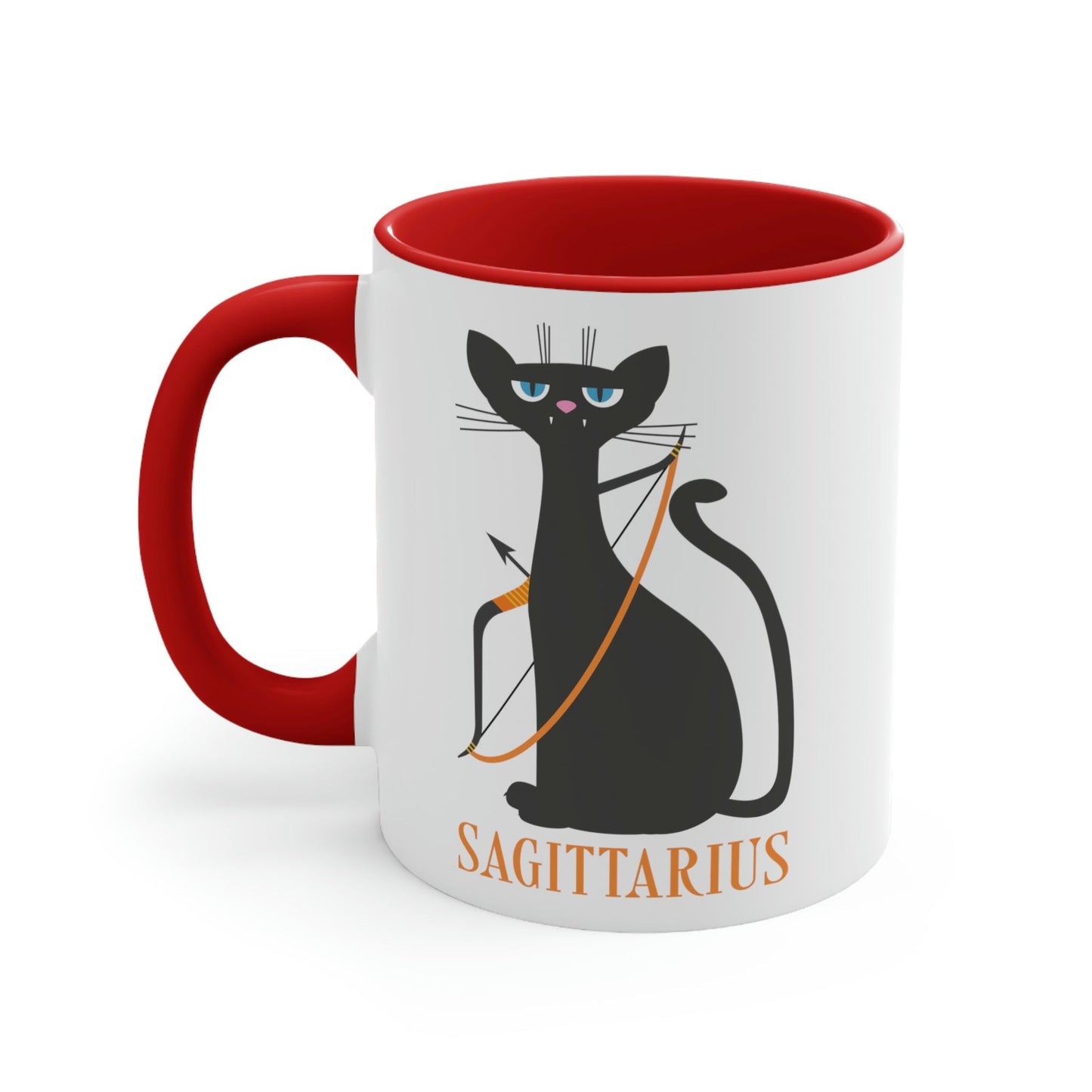 Sagittarius Cat Zodiac Sign Classic Accent Coffee Mug 11oz Ichaku [Perfect Gifts Selection]