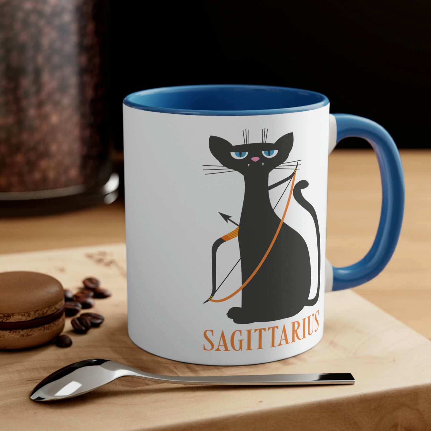 Sagittarius Cat Zodiac Sign Classic Accent Coffee Mug 11oz Ichaku [Perfect Gifts Selection]