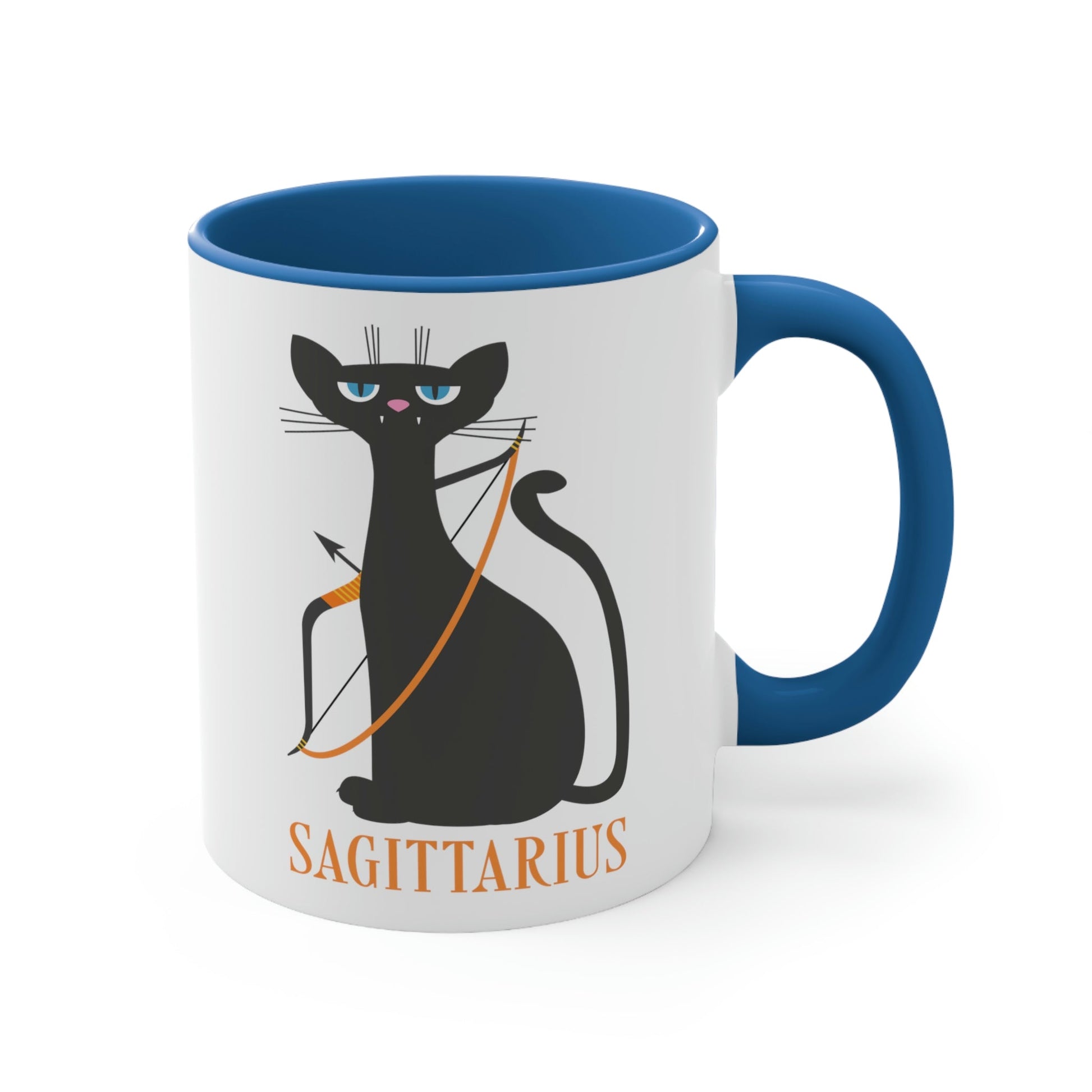 Sagittarius Cat Zodiac Sign Classic Accent Coffee Mug 11oz Ichaku [Perfect Gifts Selection]