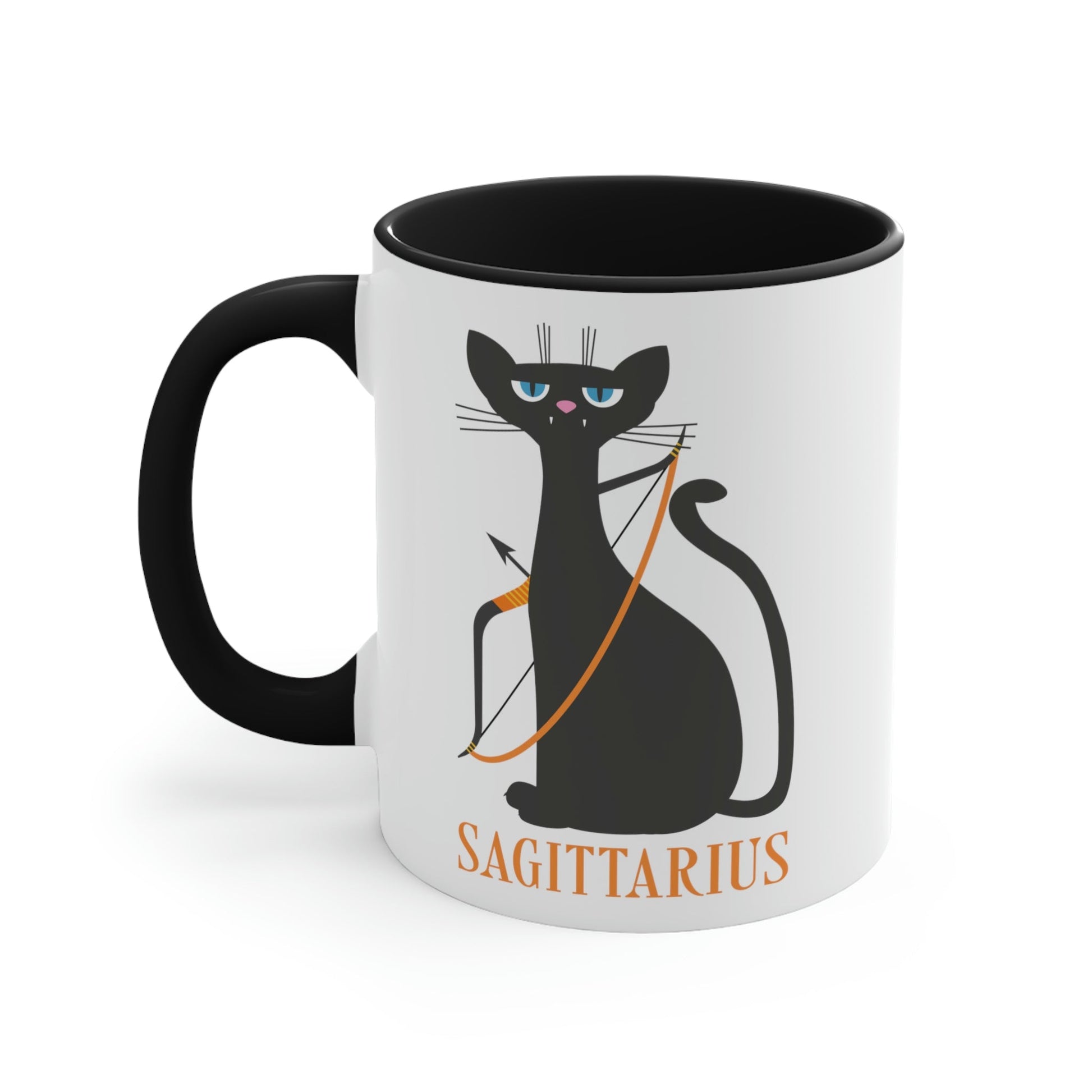 Sagittarius Cat Zodiac Sign Classic Accent Coffee Mug 11oz Ichaku [Perfect Gifts Selection]