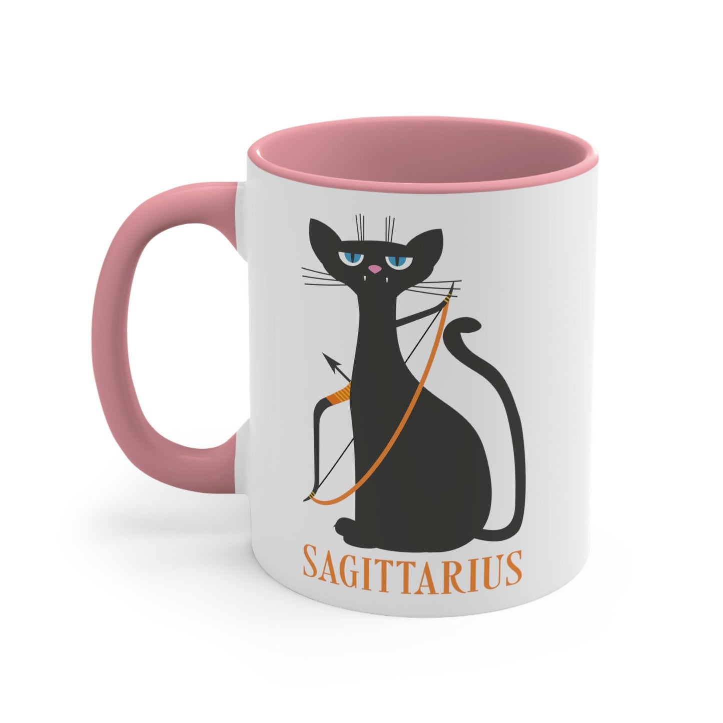 Sagittarius Cat Zodiac Sign Classic Accent Coffee Mug 11oz Ichaku [Perfect Gifts Selection]