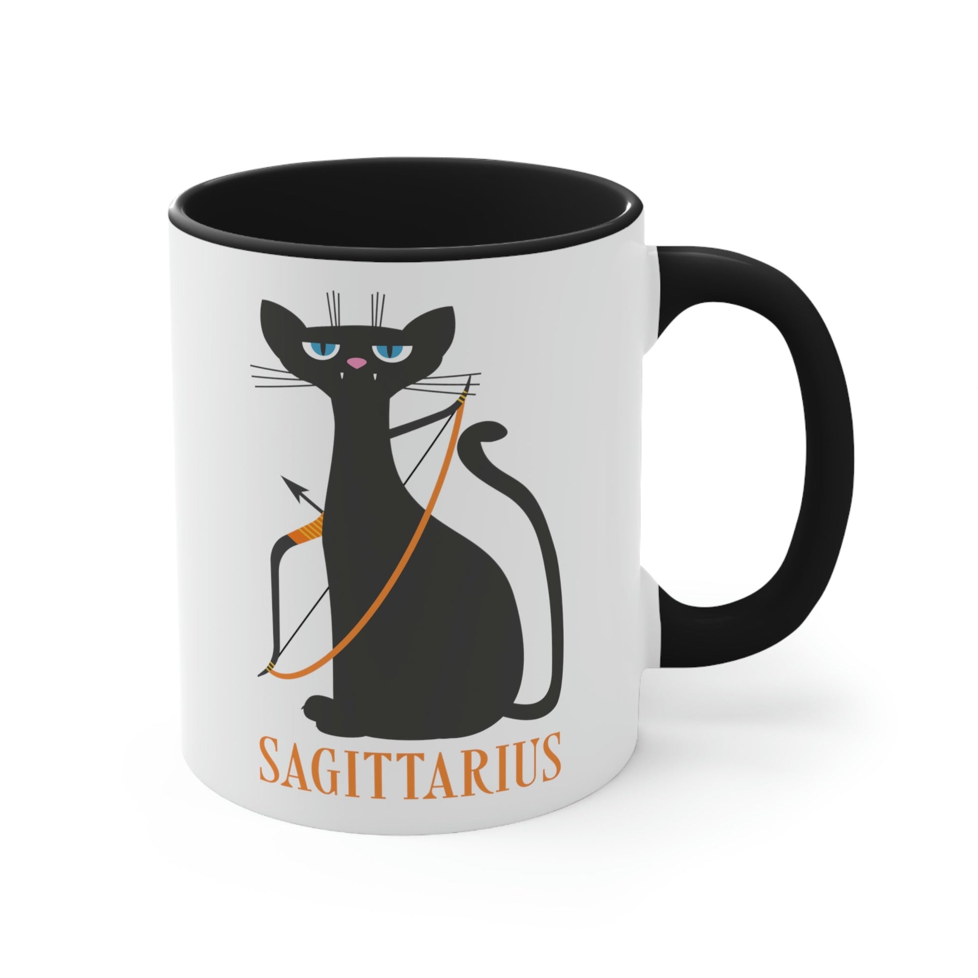 Sagittarius Cat Zodiac Sign Classic Accent Coffee Mug 11oz Ichaku [Perfect Gifts Selection]