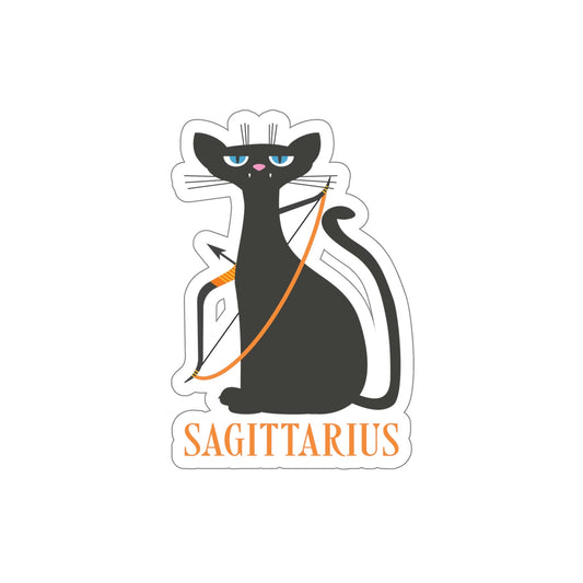 Sagittarius Cat Zodiac Sign Die-Cut Sticker Ichaku [Perfect Gifts Selection]